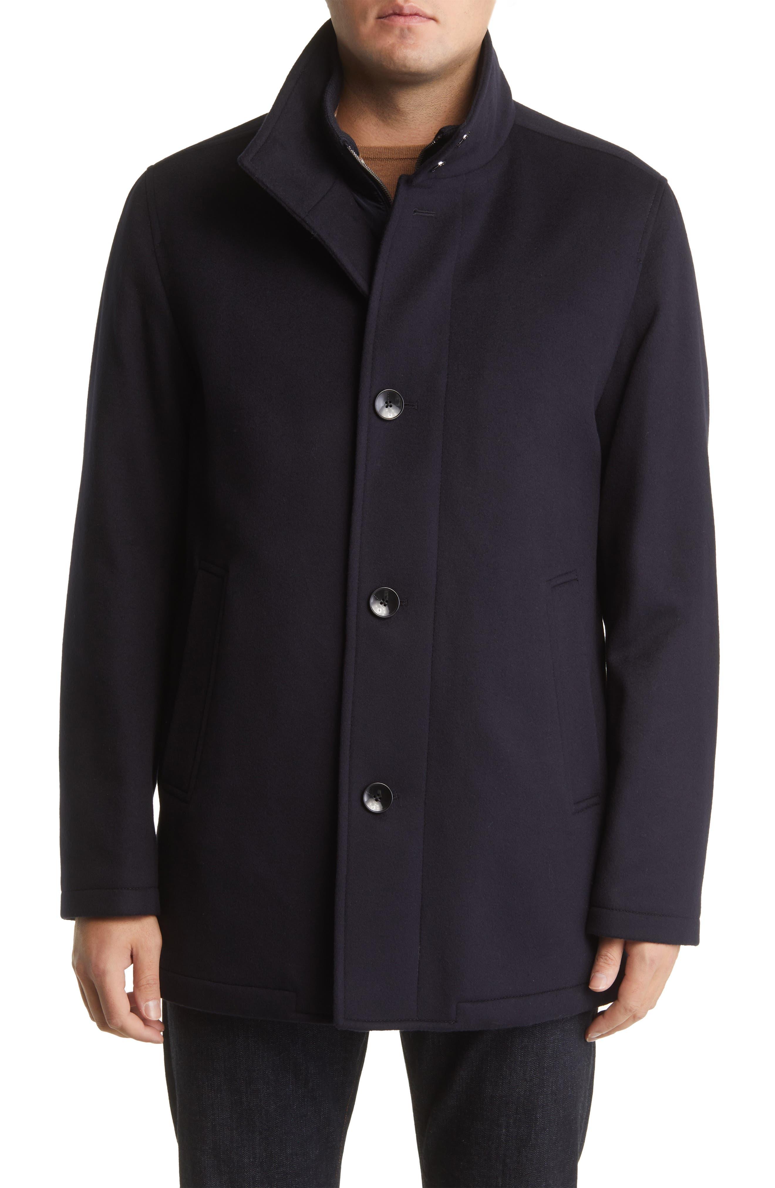 BOSS by HUGO BOSS Coxtan Virgin Wool & Cashmere Coat in Black for Men | Lyst