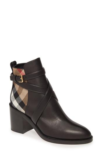 pryle check block heel bootie burberry