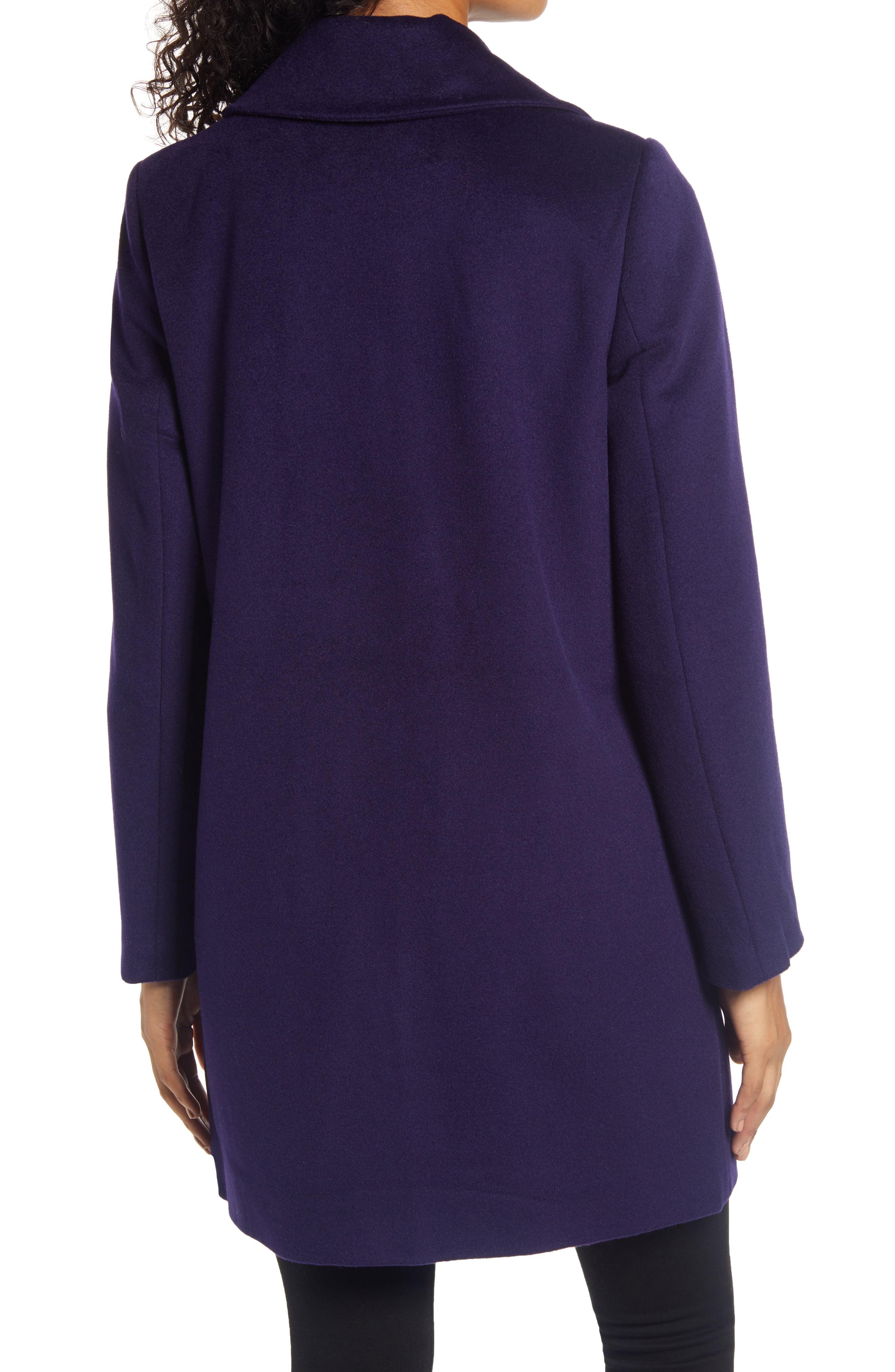 Sam Edelman Wool Blend Coat in Navy (Blue) Lyst