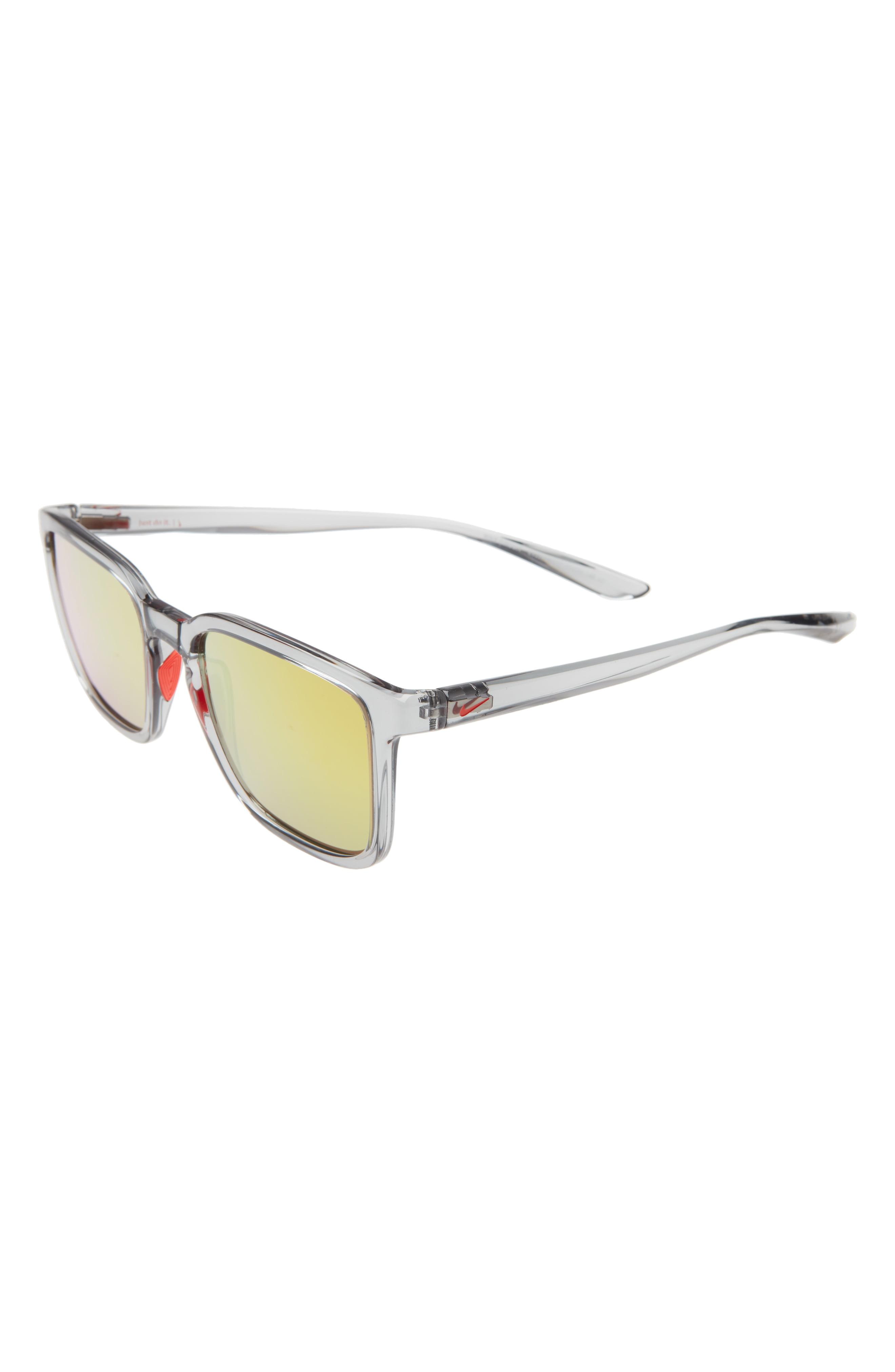 Nike Circuit 55mm Polarized Square Sunglasses - Wolf Grey/ Orange