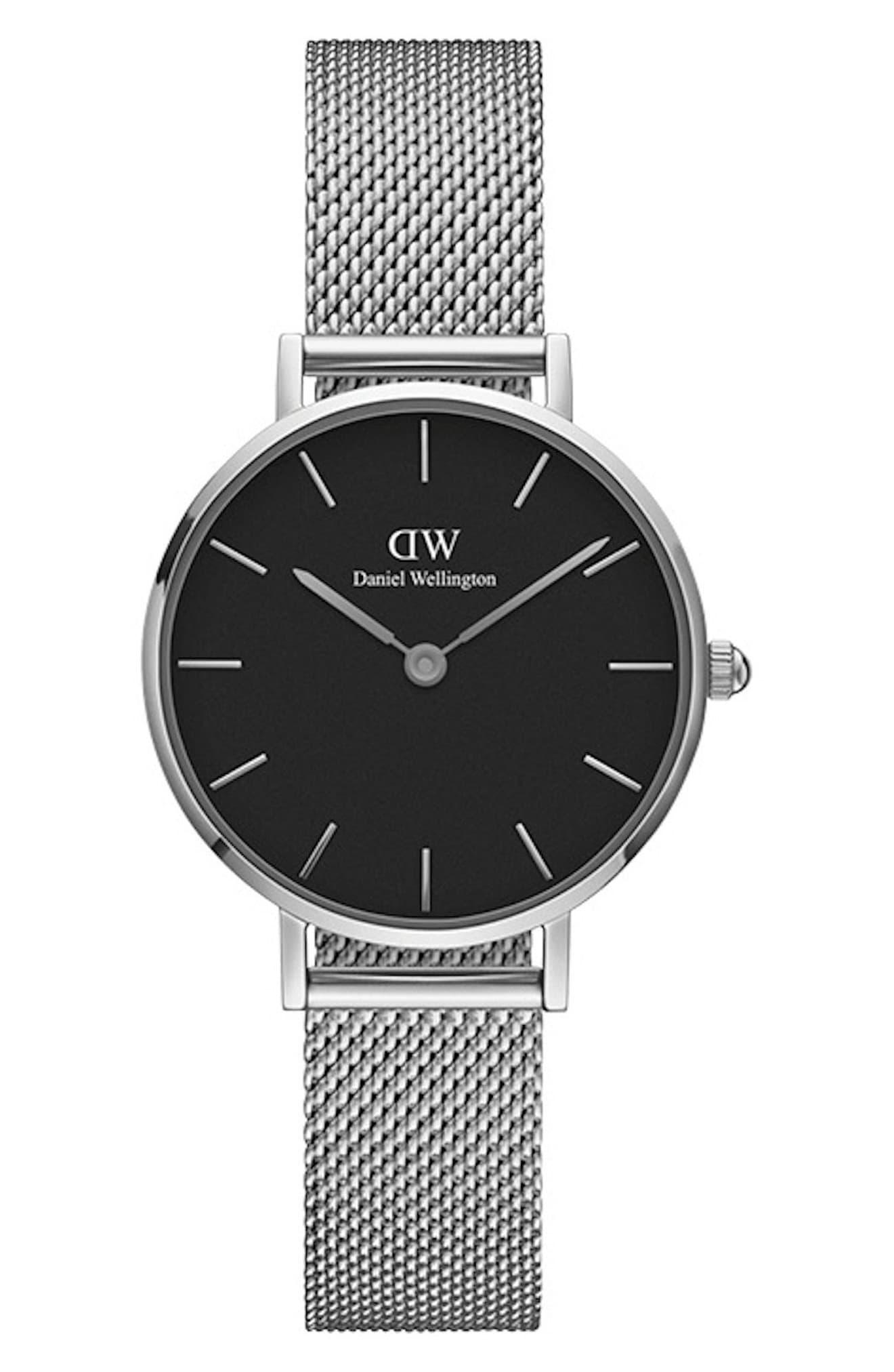 Daniel Wellington Classic Mesh Strap Watch in Silver/ Black / Silver