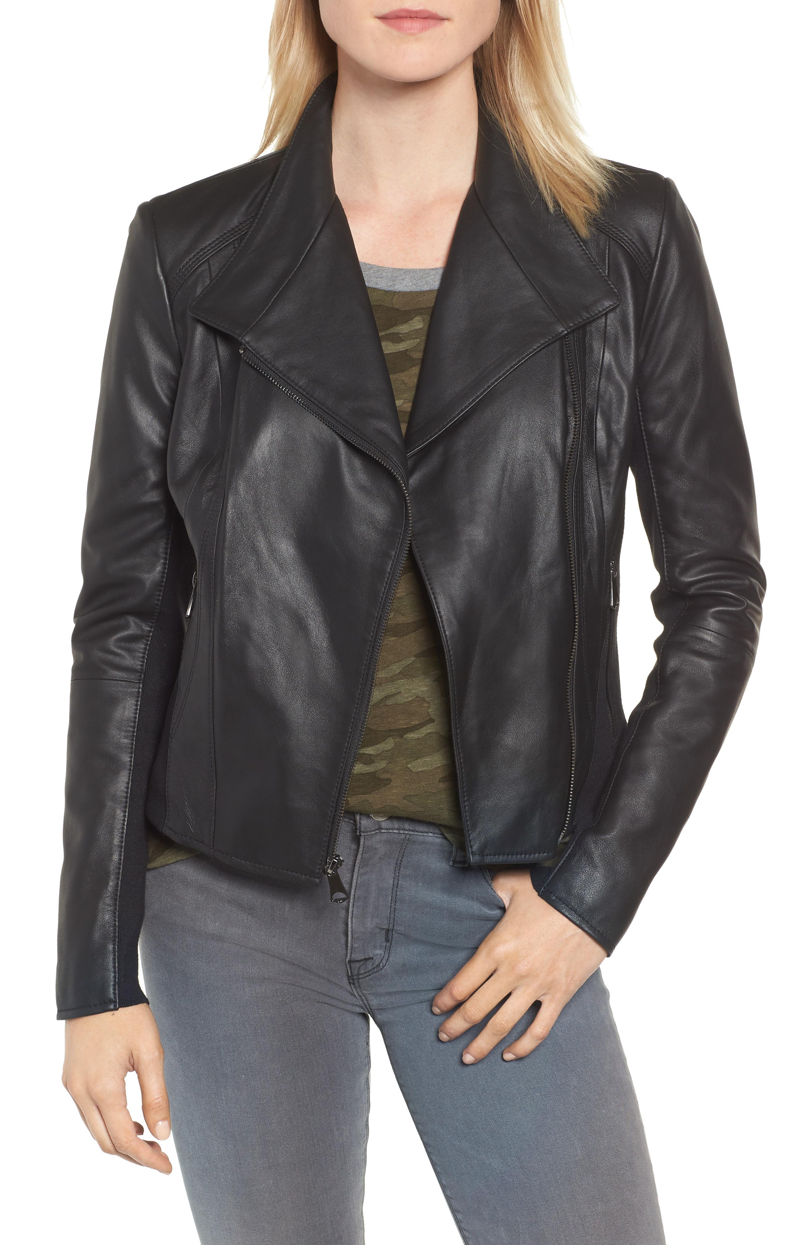 Lyst - Andrew Marc By Andrew Marc 'Felix' Stand Collar Leather Jacket ...