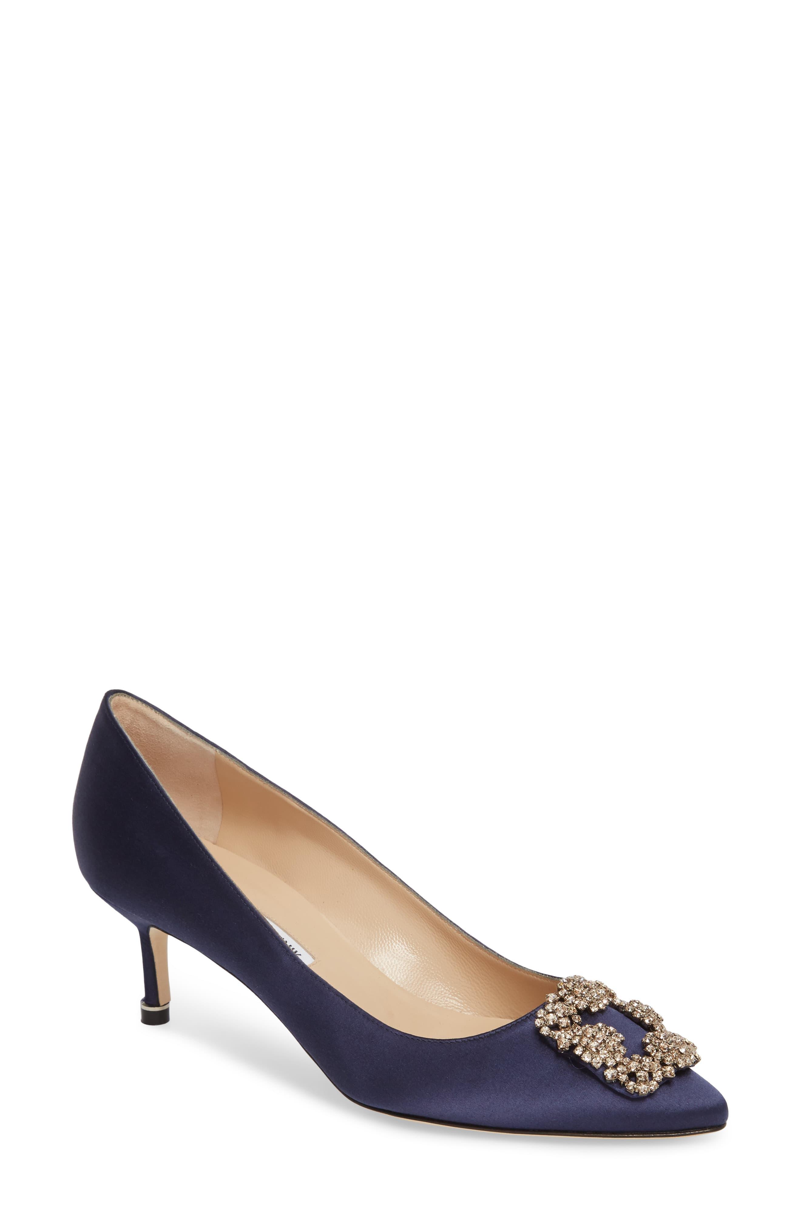 Manolo Blahnik Hangisi 50 Satin Pump Navy Us in Blue - Save 30% - Lyst