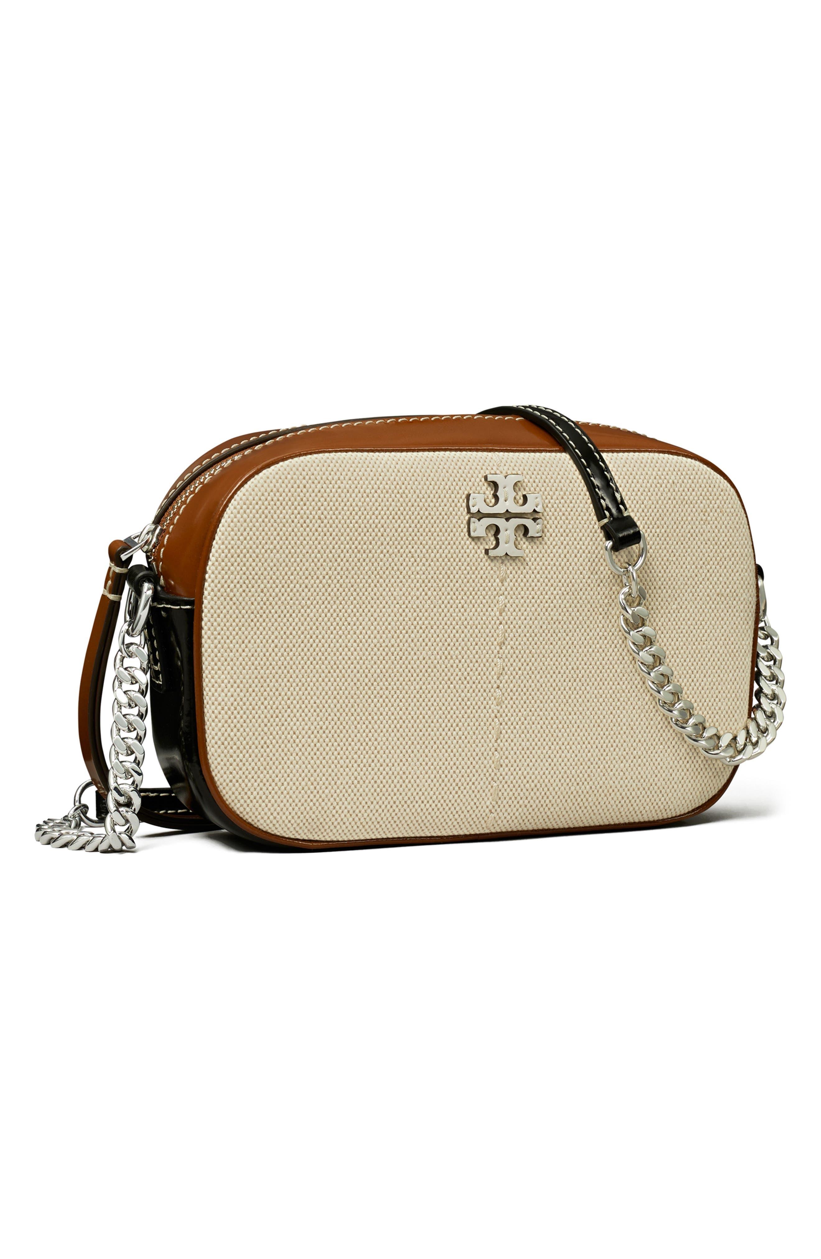 Tory Burch Mcgraw Canvas Camera Bag in Natural | Lyst