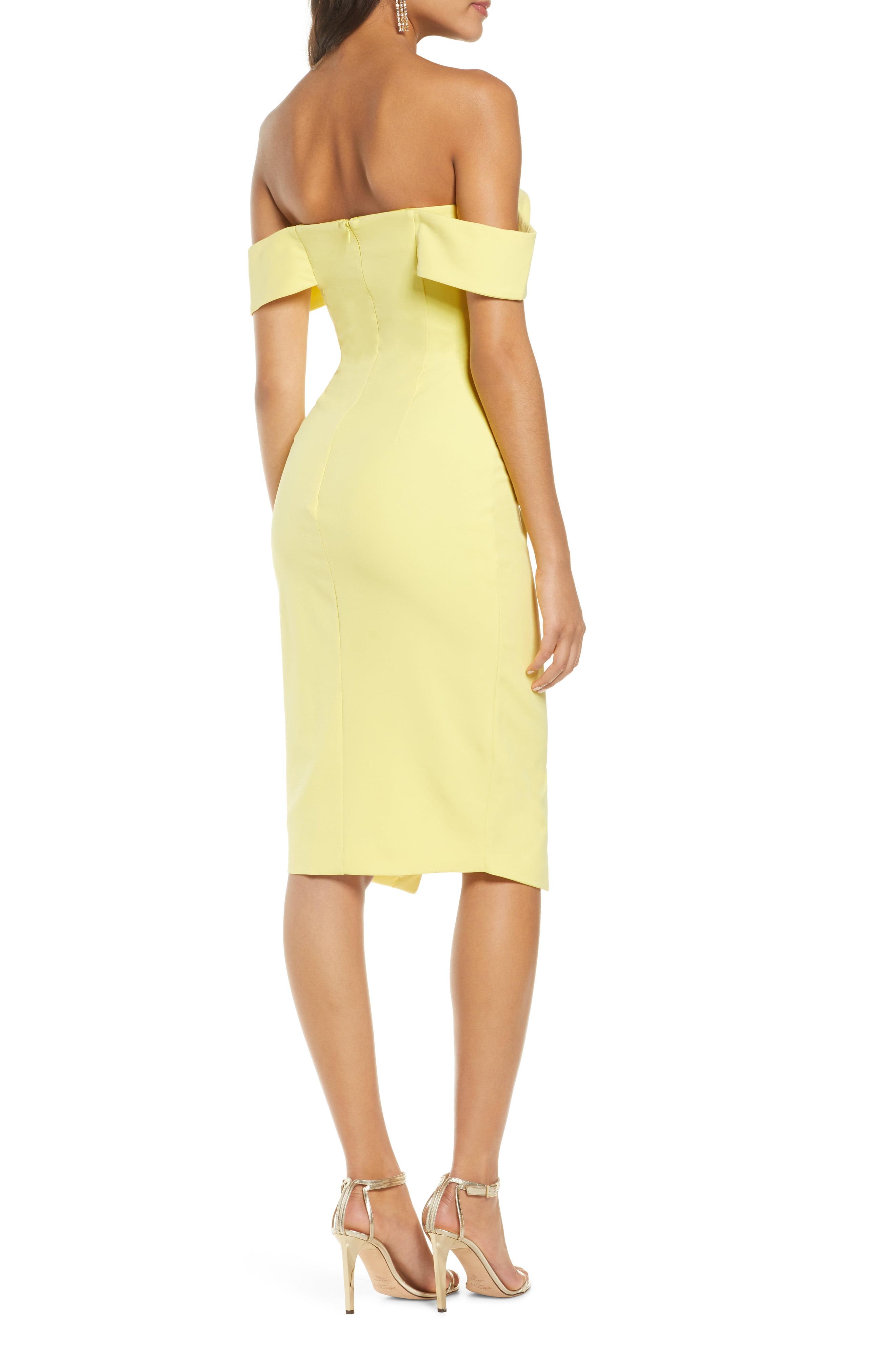 Lavish Alice Bustier Corset Wrap Sheath Dress in Lemon Yellow (Yellow) Lyst