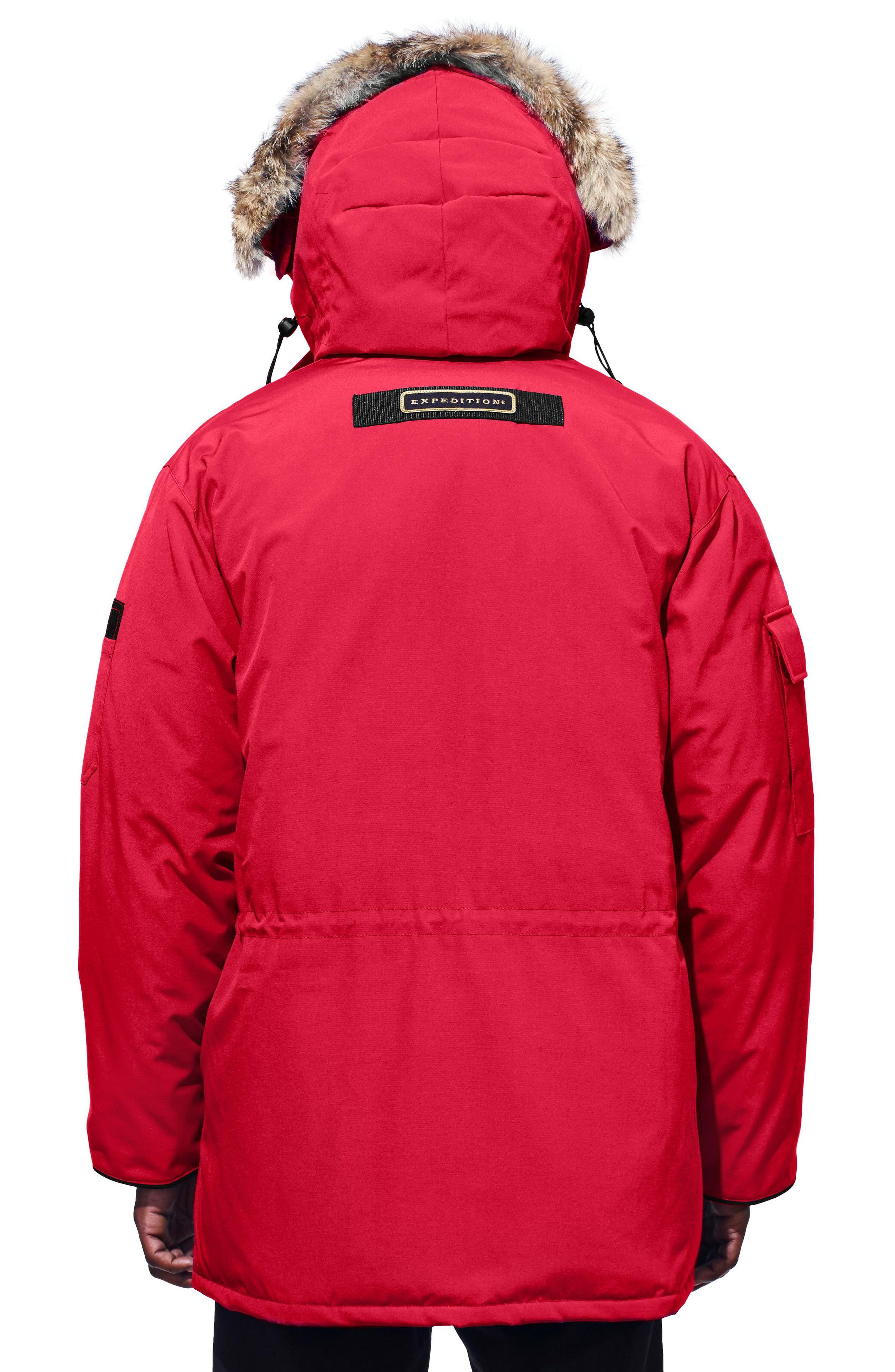 regular fit down coat with red logo label