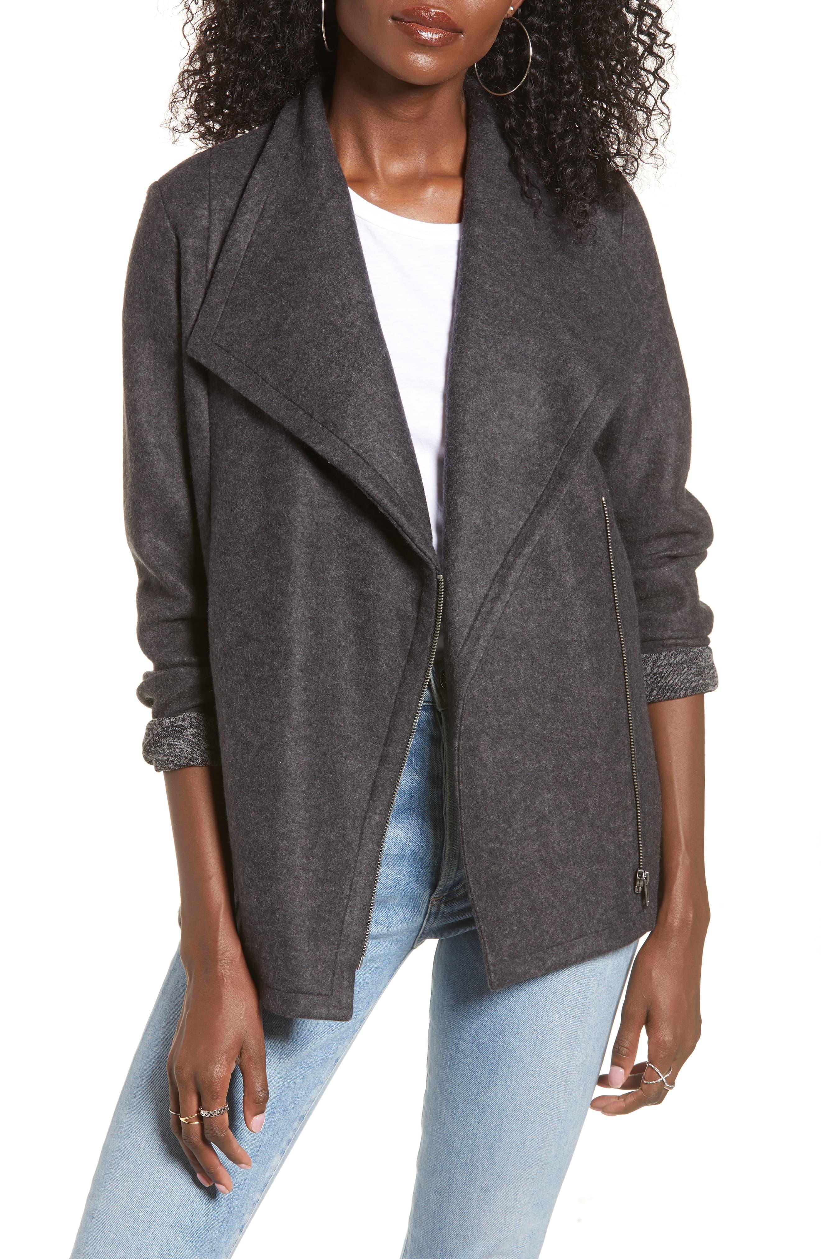 BB Dakota Knits Alright Now Knit Jacket in Charcoal Grey (Gray) Lyst