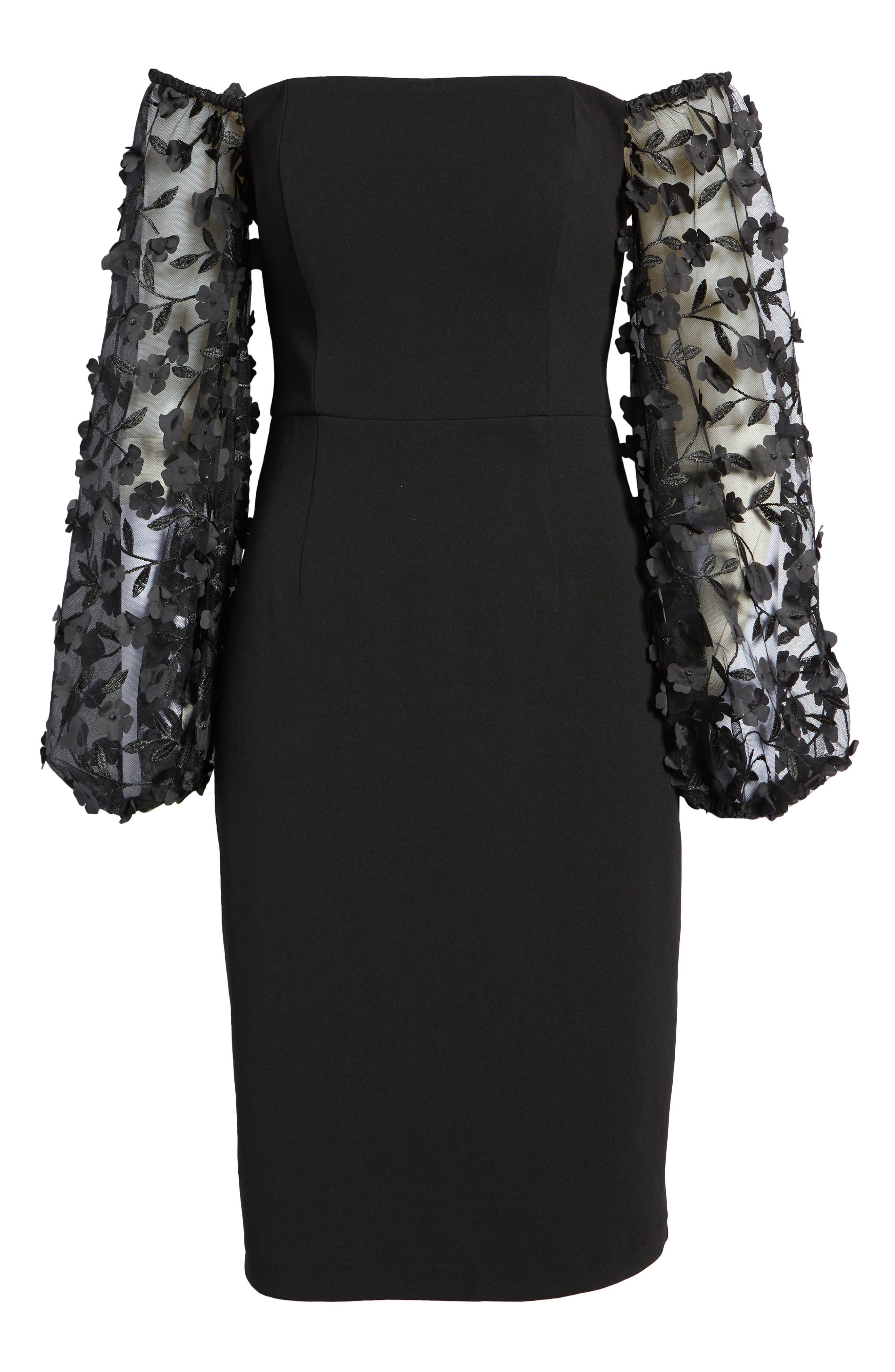 Shoulder Balloon Long Sleeve Dress 