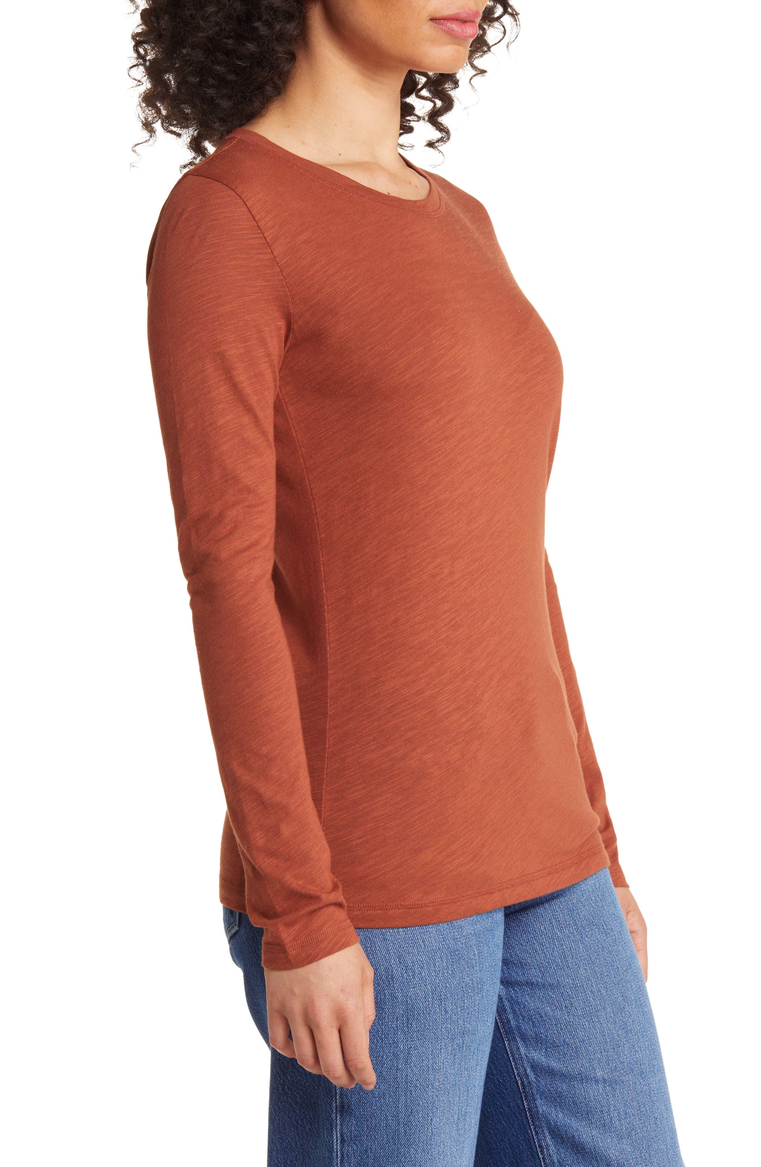 Caslon long clearance sleeve crewneck tee