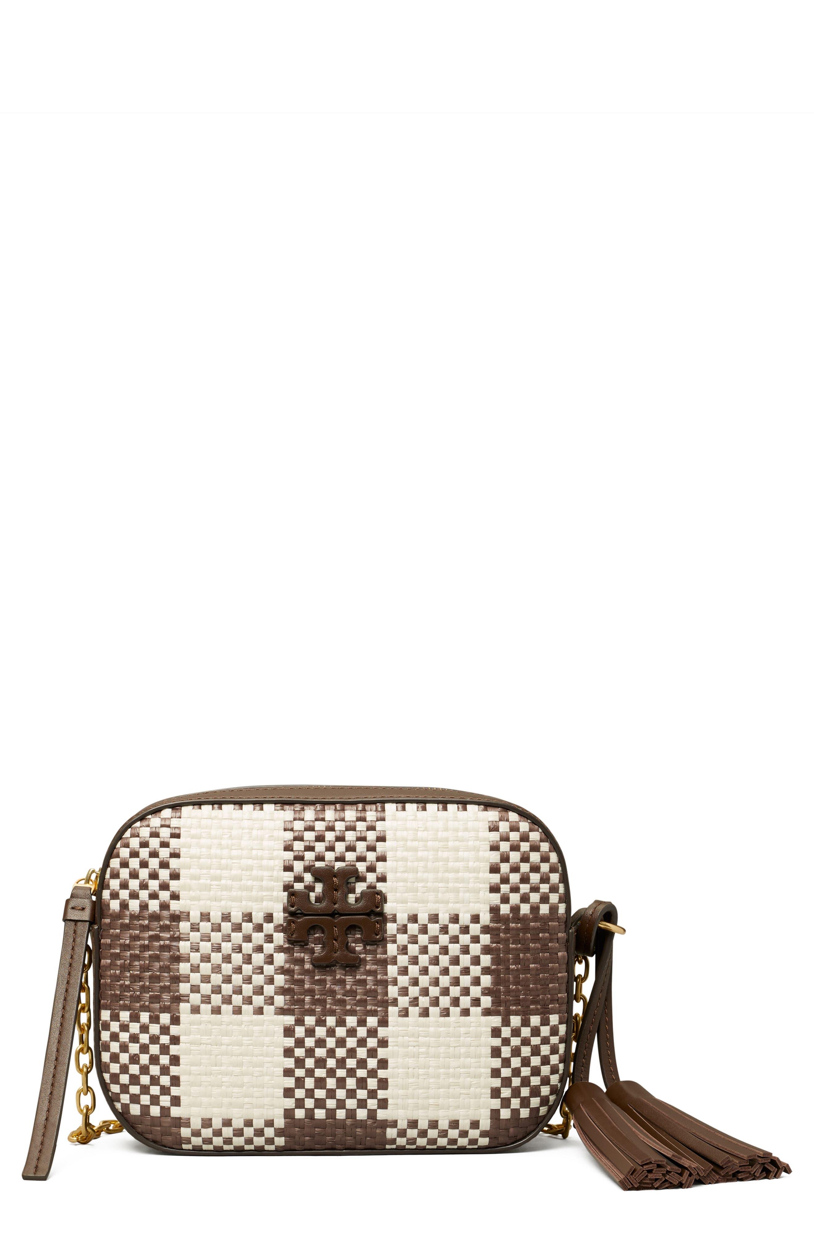 Tory Burch Mcgraw Woven Plaid Camera Bag Lyst