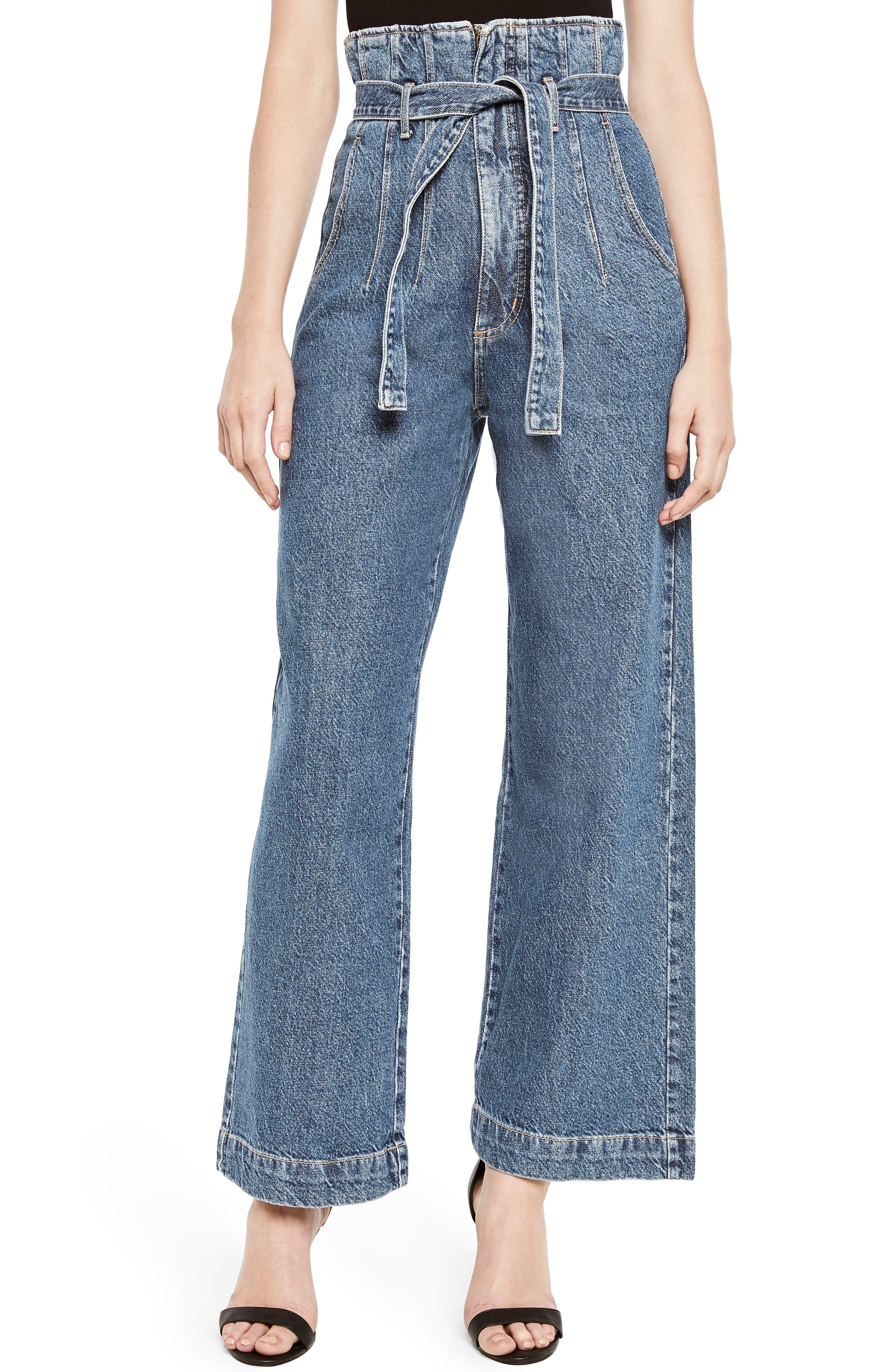 wide leg paperbag jeans