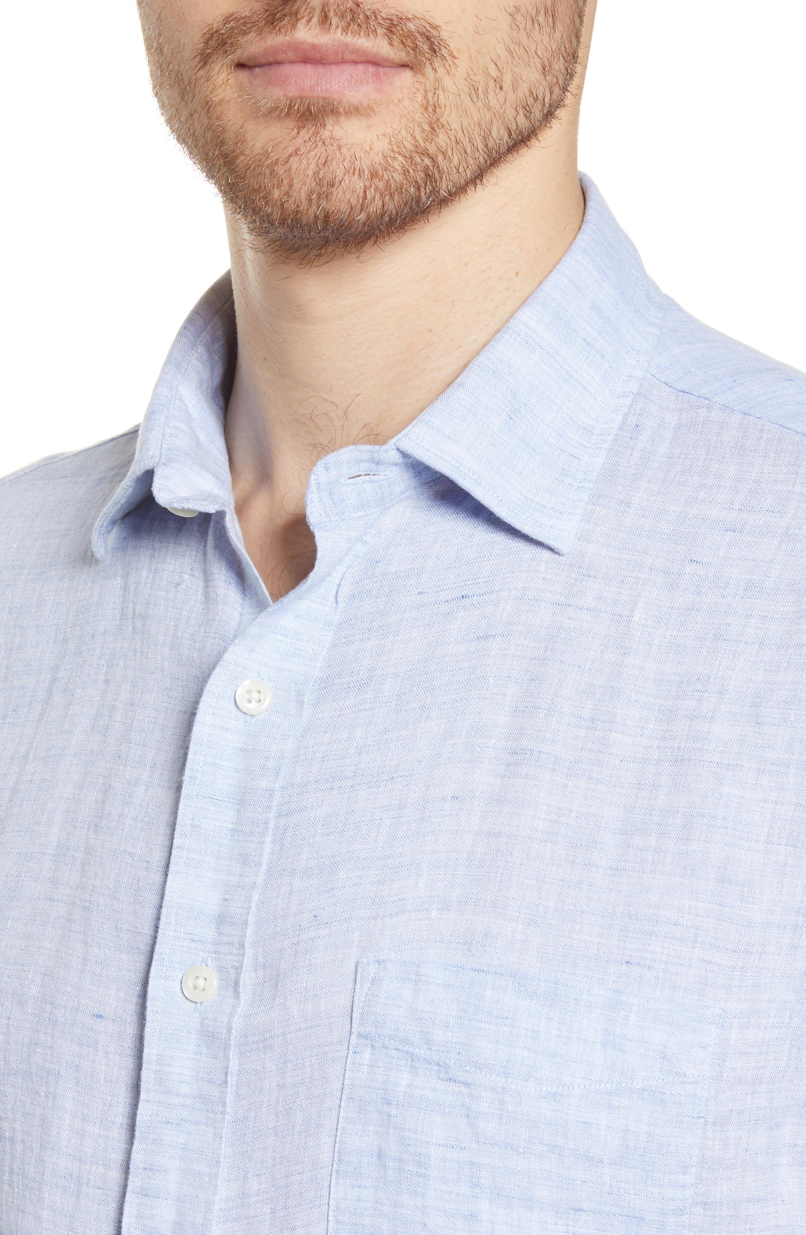 Faherty Brand Laguna Linen Button-up Shirt in Light Blue (Blue) for Men ...