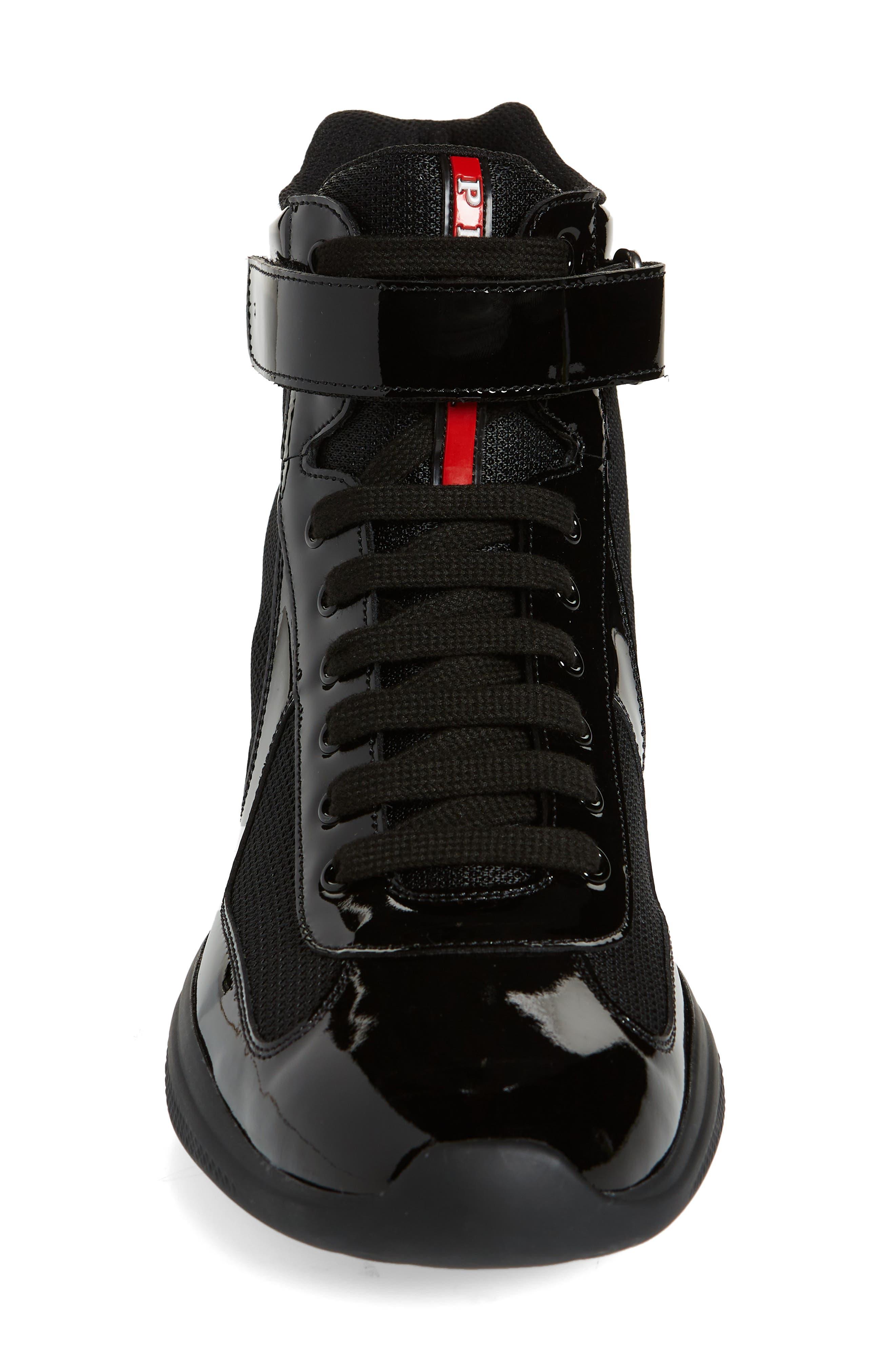 Prada America's Cup High-top Patent Leather Sneakers in Black for Men | Lyst