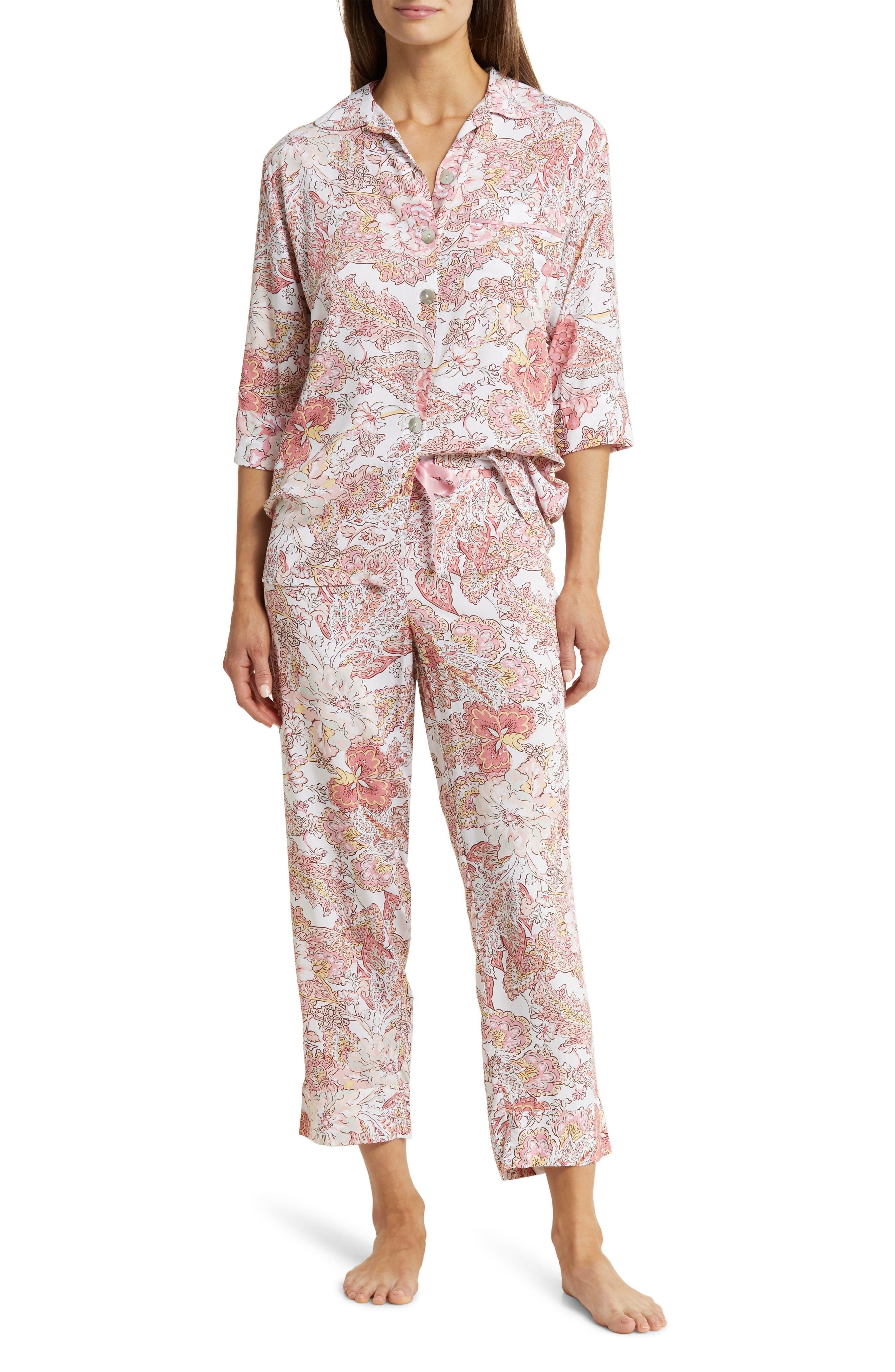 Papinelle Ella Crop Pajamas in White | Lyst