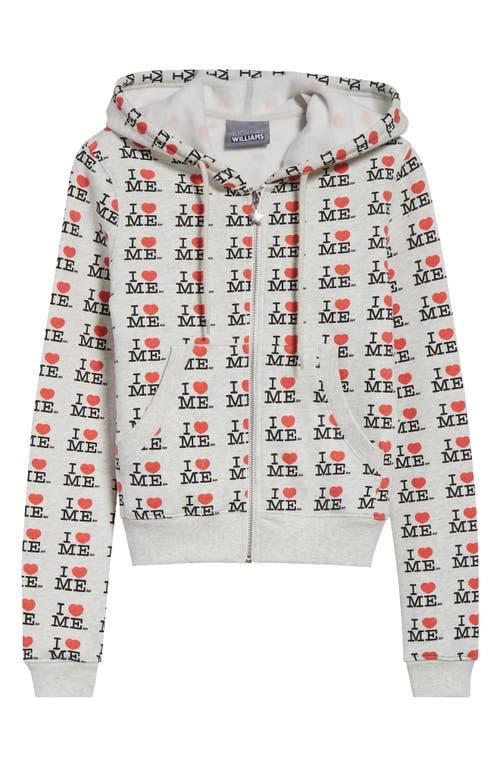 Ashley Williams I Heart Me Shrunken Graphic Hoodie in White | Lyst