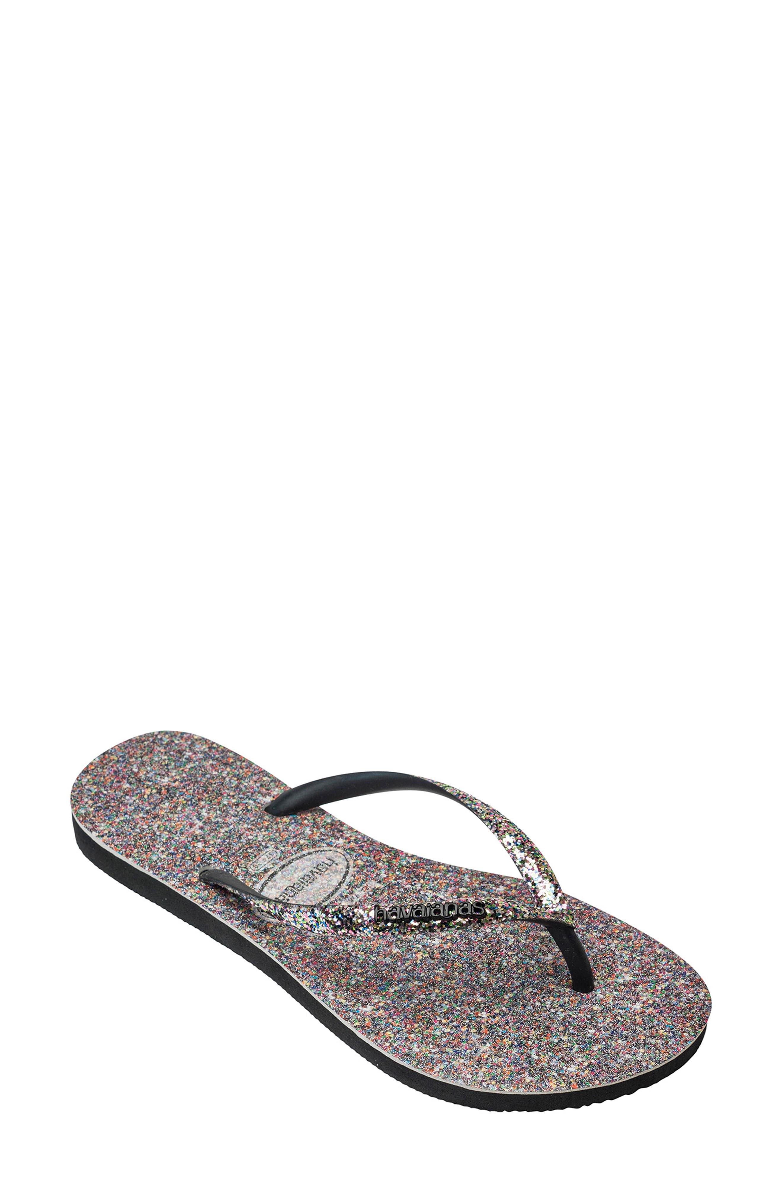 havaianas black glitter