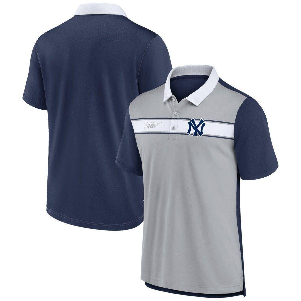 Nike New York Yankees Navy/Gray Home Plate Striped Polo