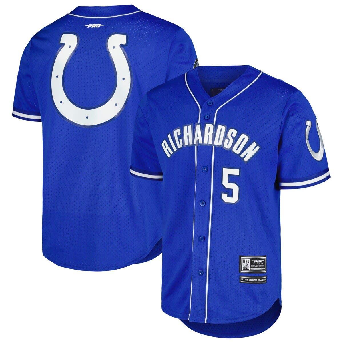 Pro Standard Anthony Richardson Indianapolis Colts Mesh Baseball Button-up  T-shirt At Nordstrom in Blue for Men