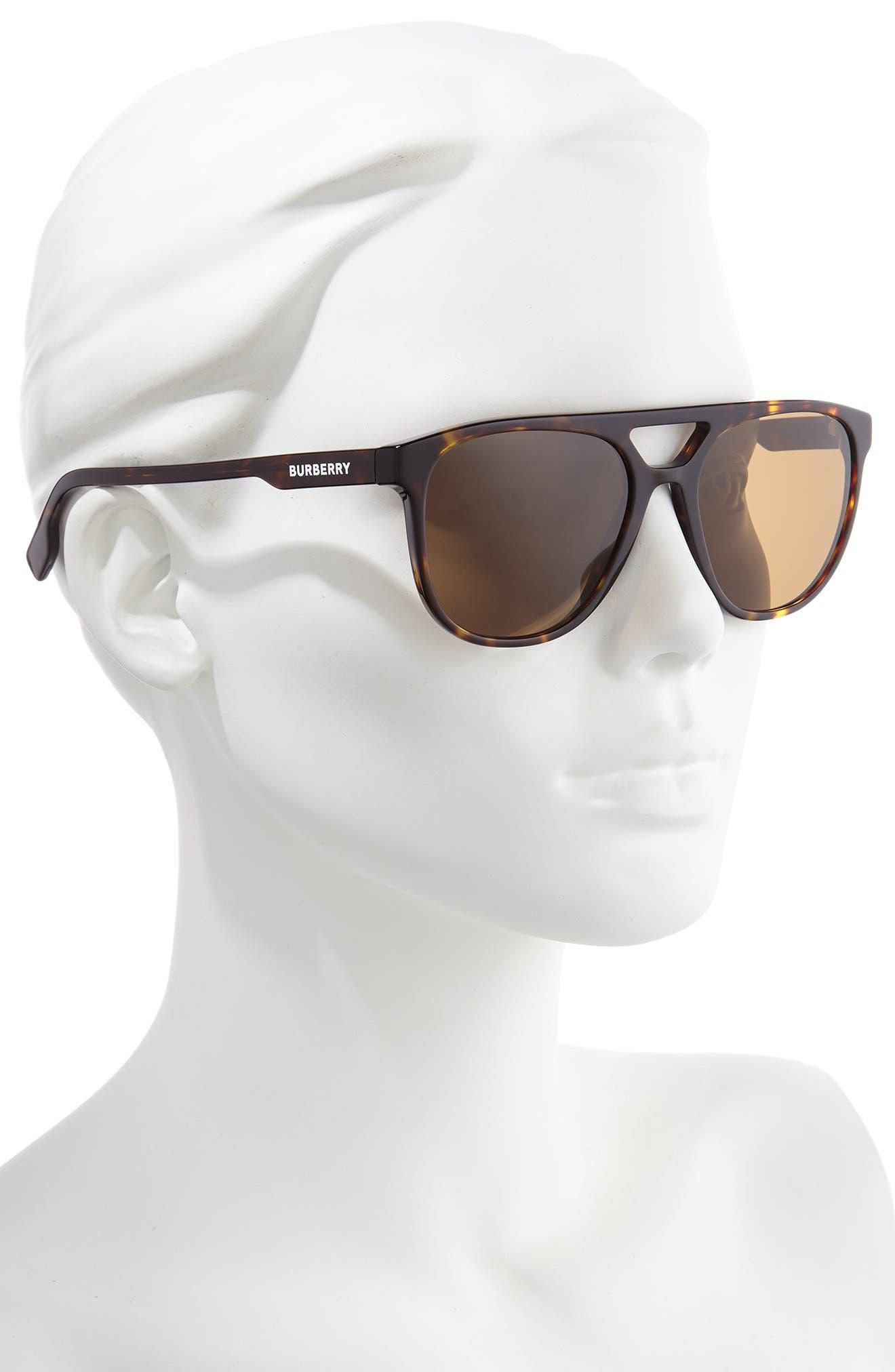 Burberry 56mm Polarized Aviator Sunglasses | Lyst