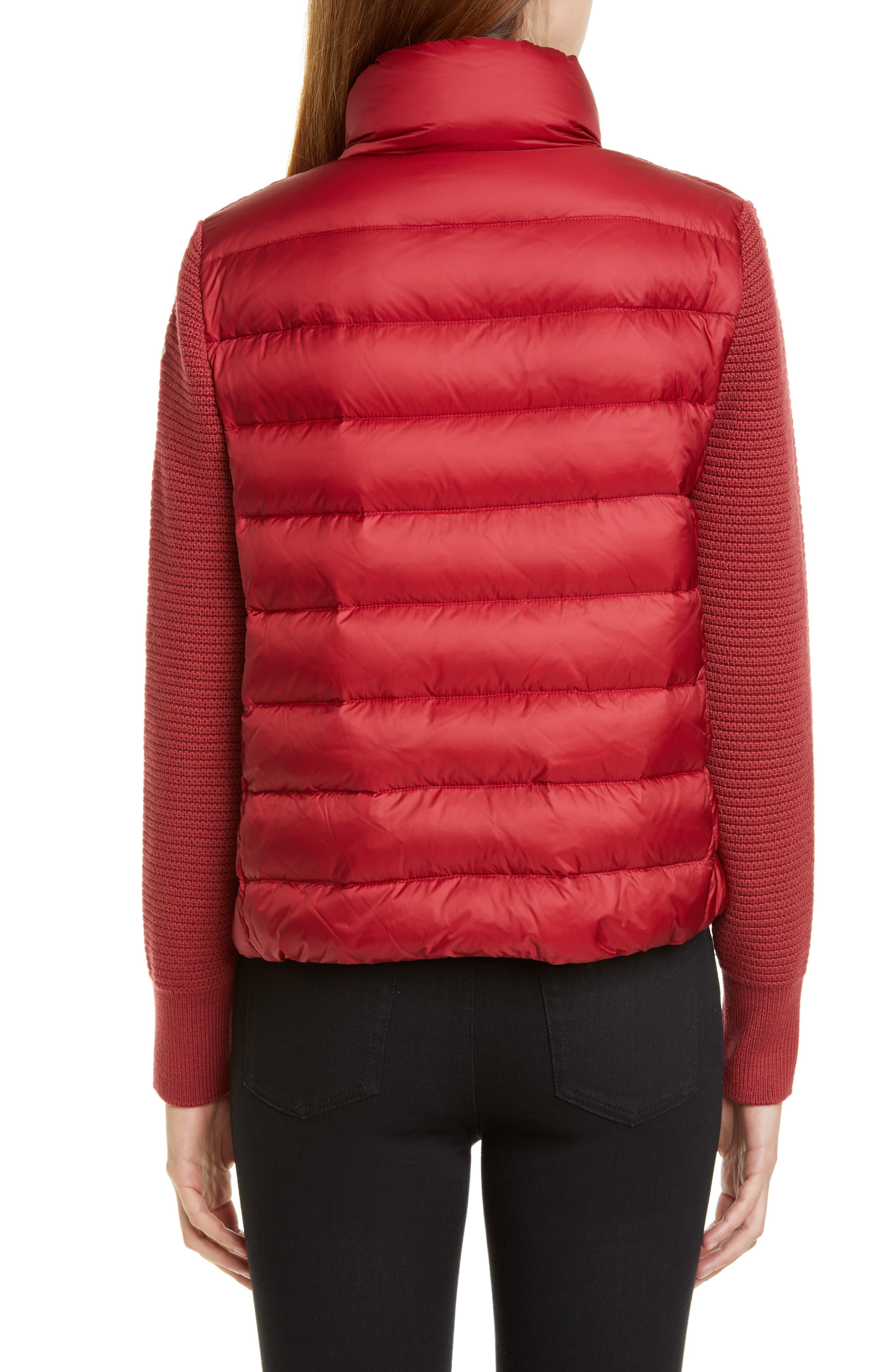 quilted down & wool short cardigan