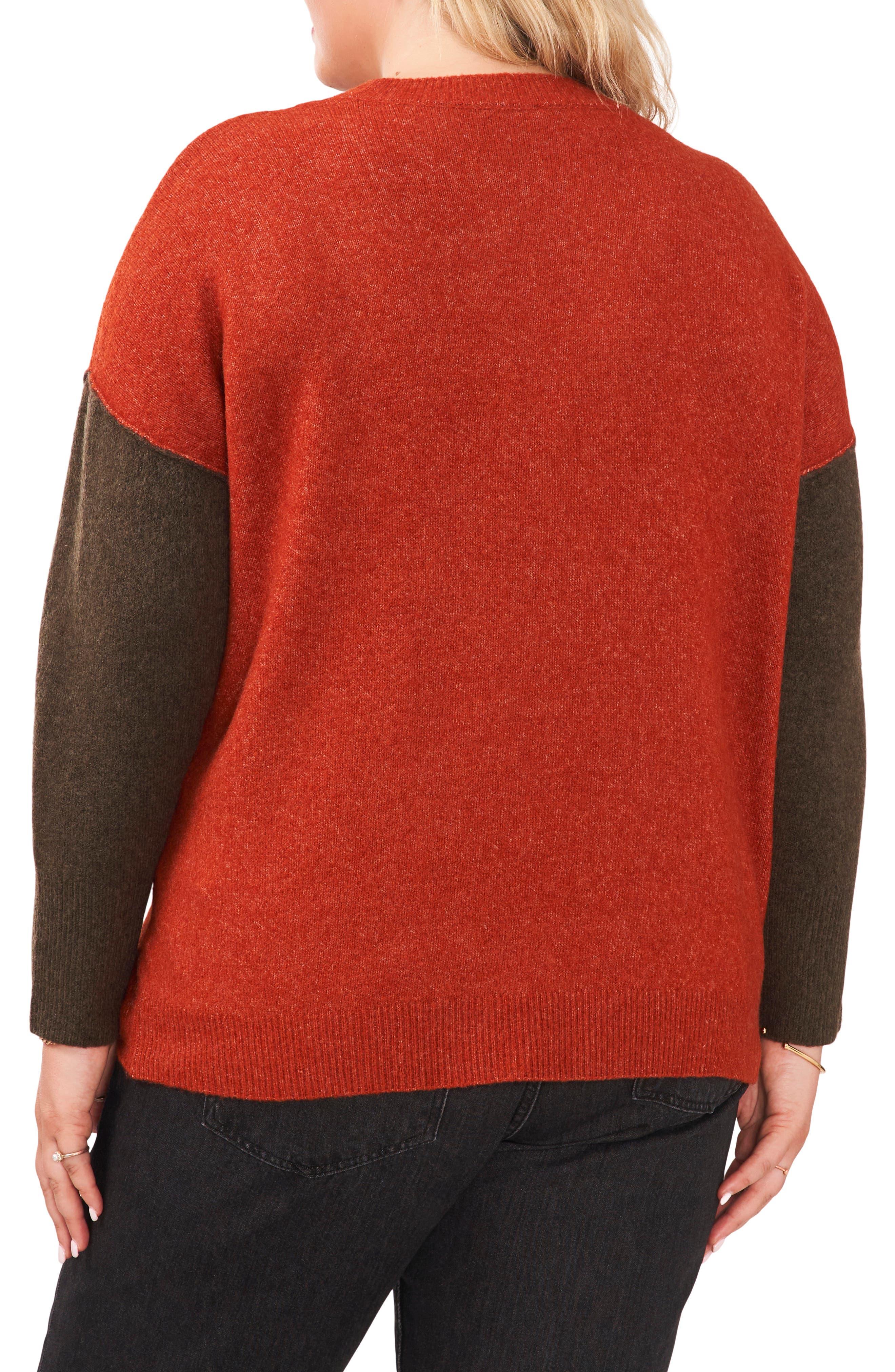 extend shoulder colorblock sweater vince camuto