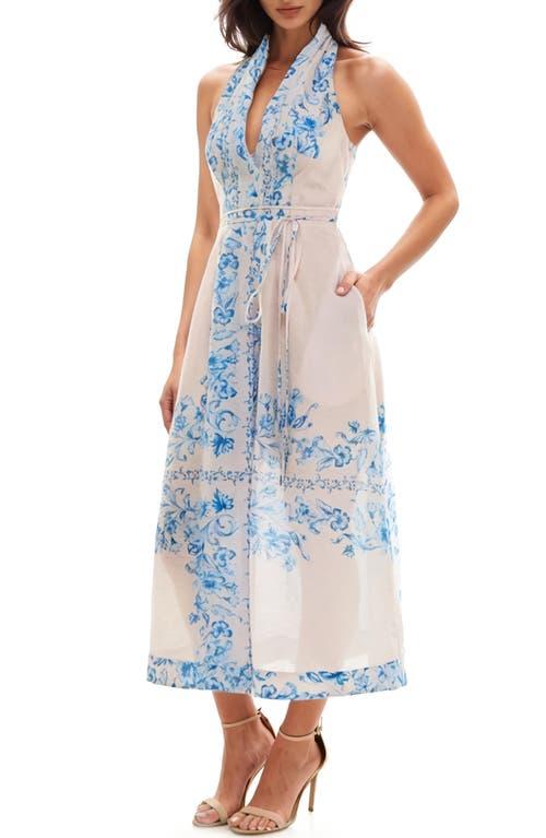 socialite midi halter dress Halter Draped Midi Dress White