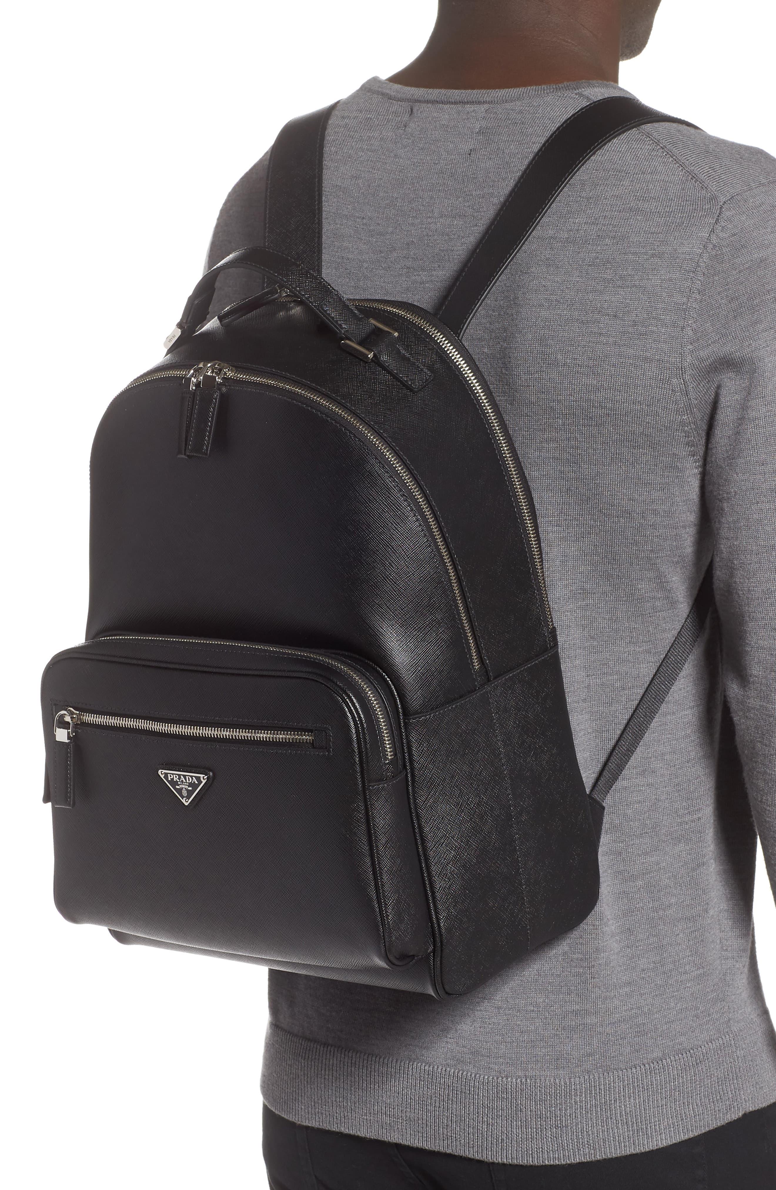 Prada Saffiano Leather Backpack in Nero 