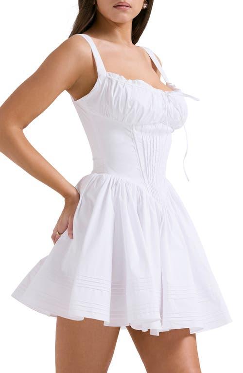 House Of Cb Natassia Corset Cotton Blend Cocktail Minidress in White | Lyst