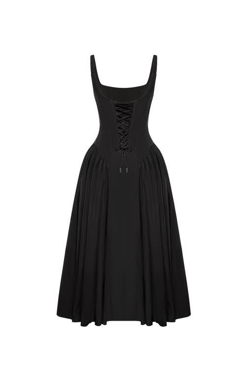 Milla Structured Corset Midi Formal Occasion Dress in Black | Lyst