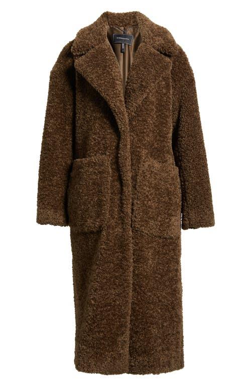 BCBGMAXAZRIA Faux Shearling Teddy Coat in Brown | Lyst