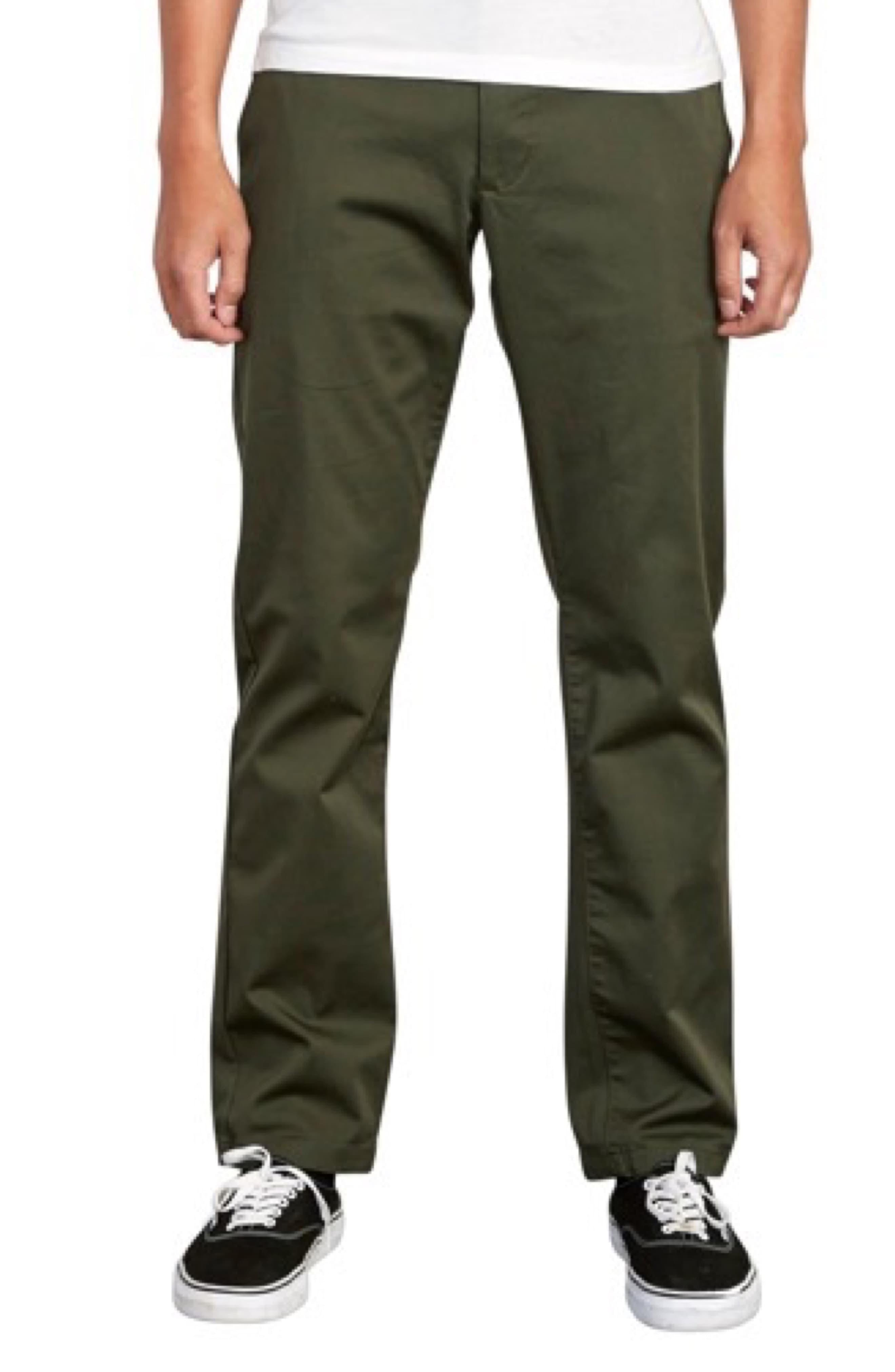 RVCA Week End Solid Straight Leg Pants in Forest (Green) for Men - Lyst