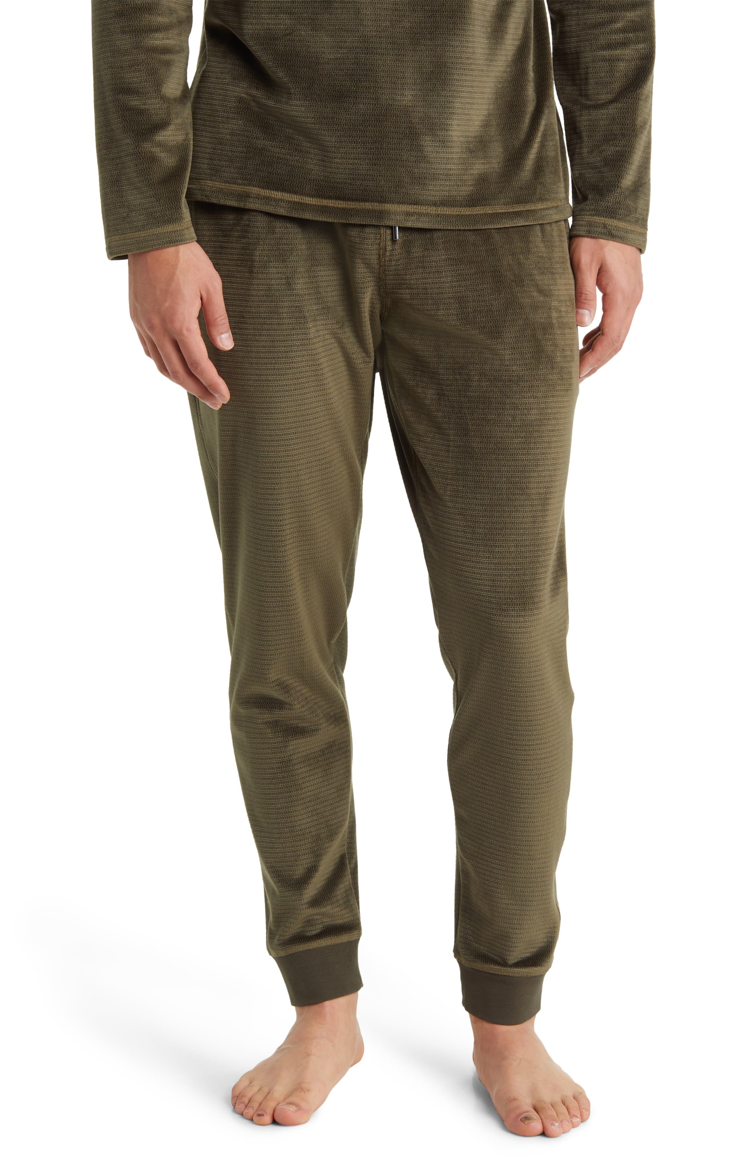 Daniel Buchler Chainlink Velour jogger Pajama Pants in Green for