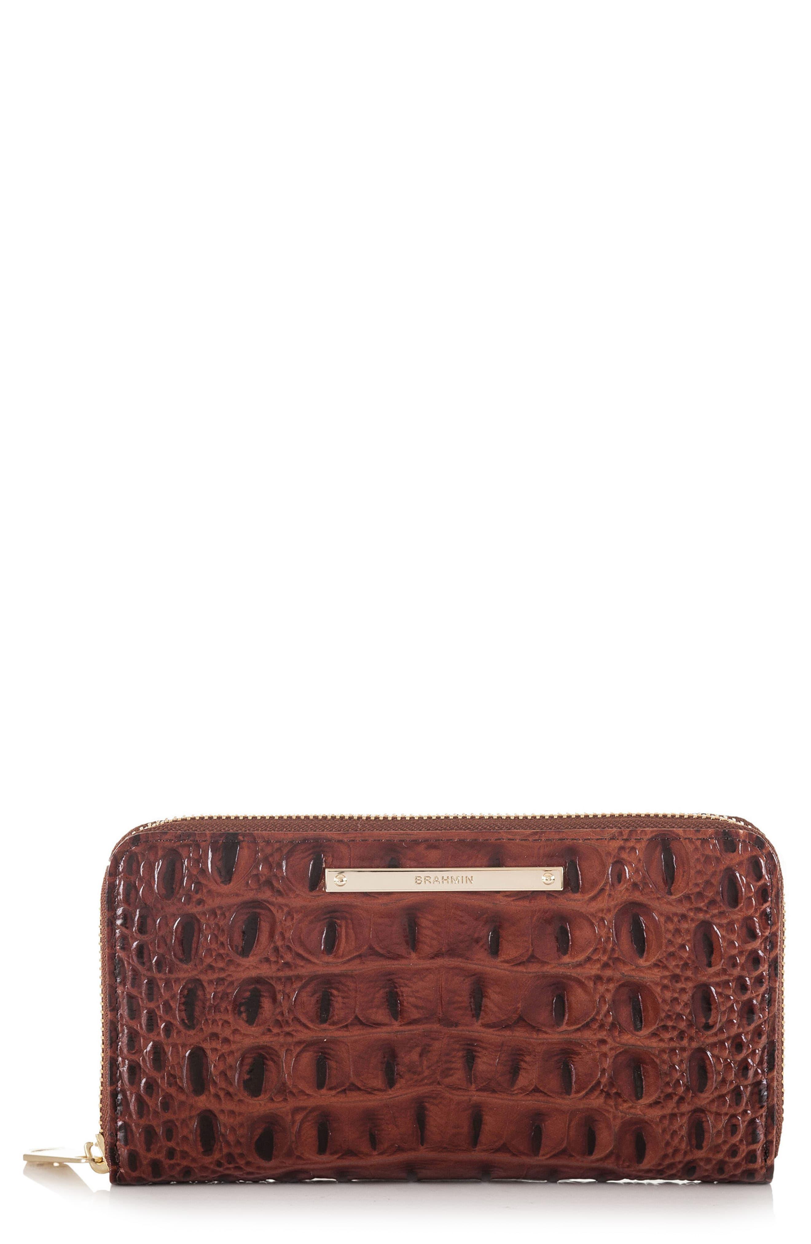 Brahmin Leather 'suri' Zip Around Wallet in Brown Lyst
