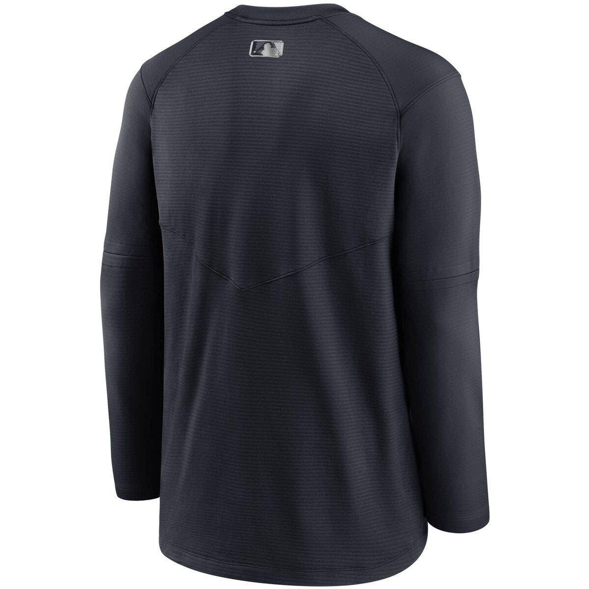 Men's Nike Gray/Navy New York Yankees Game Authentic Collection Performance  Raglan Long Sleeve T-Shirt