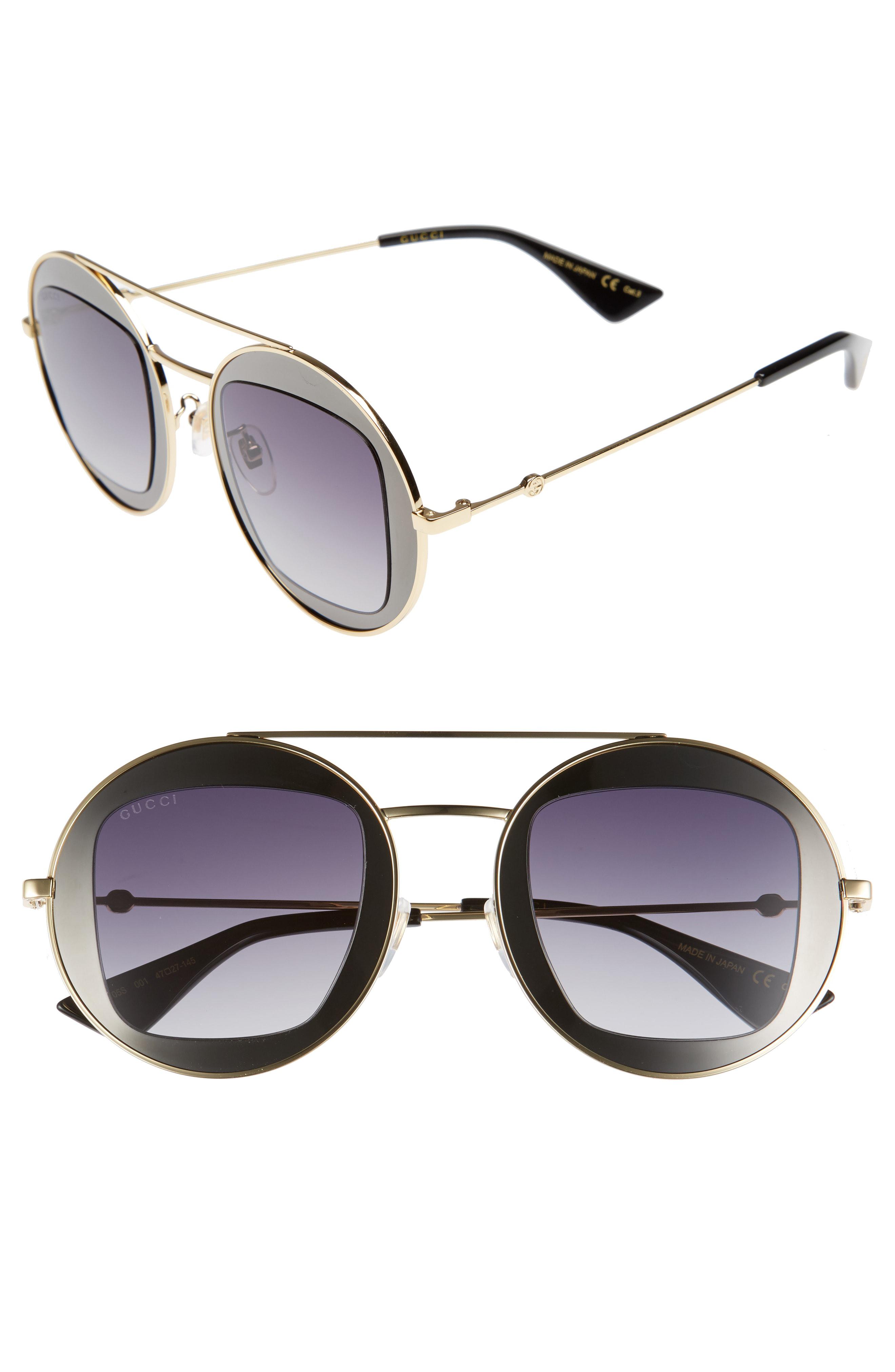 gucci 47mm round sunglasses