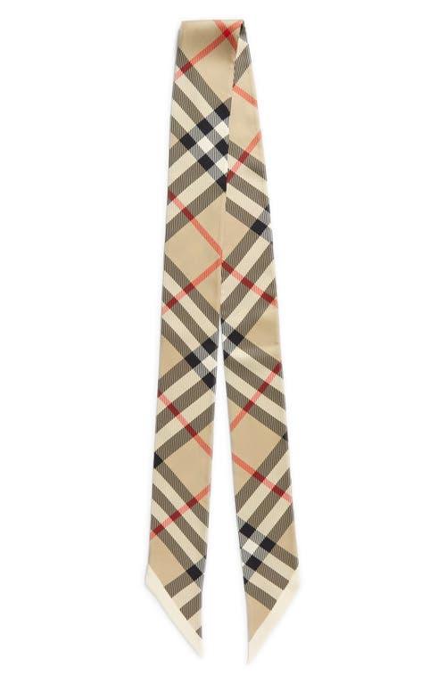 Burberry Skinny Check Silk Twill Scarf in Metallic | Lyst