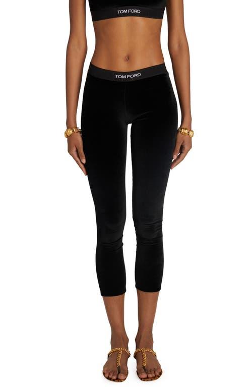 Tom Ford Signature Velour Crop Leggings in Black | Lyst