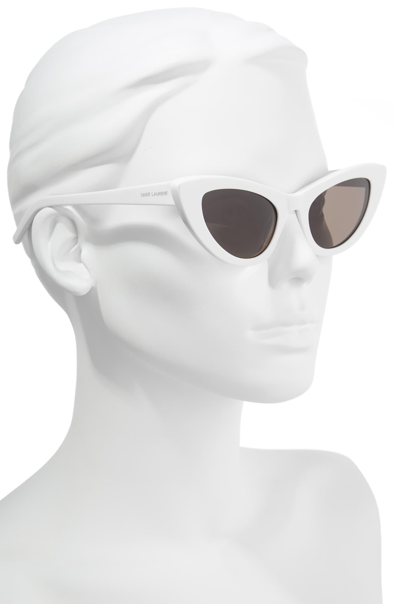 Saint Laurent Lily S Cat Eye Acetate Sunglasses in White