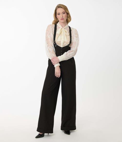 Amazon Suspender Palazzo Pants Wide Leg Suspender Trousers In Dark Grey