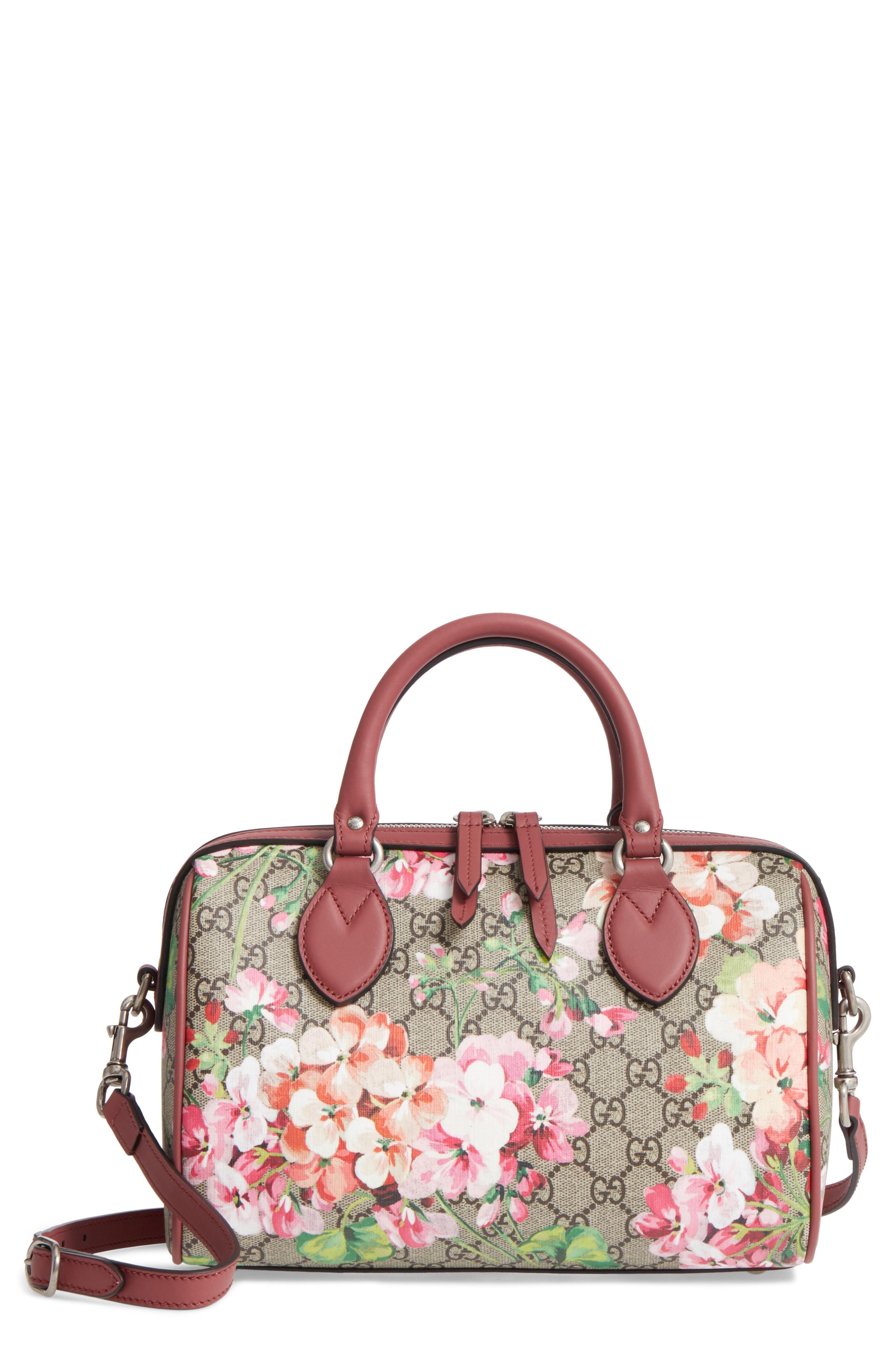 Gucci Small Blooms Top Handle Gg Supreme Canvas Bag - Lyst