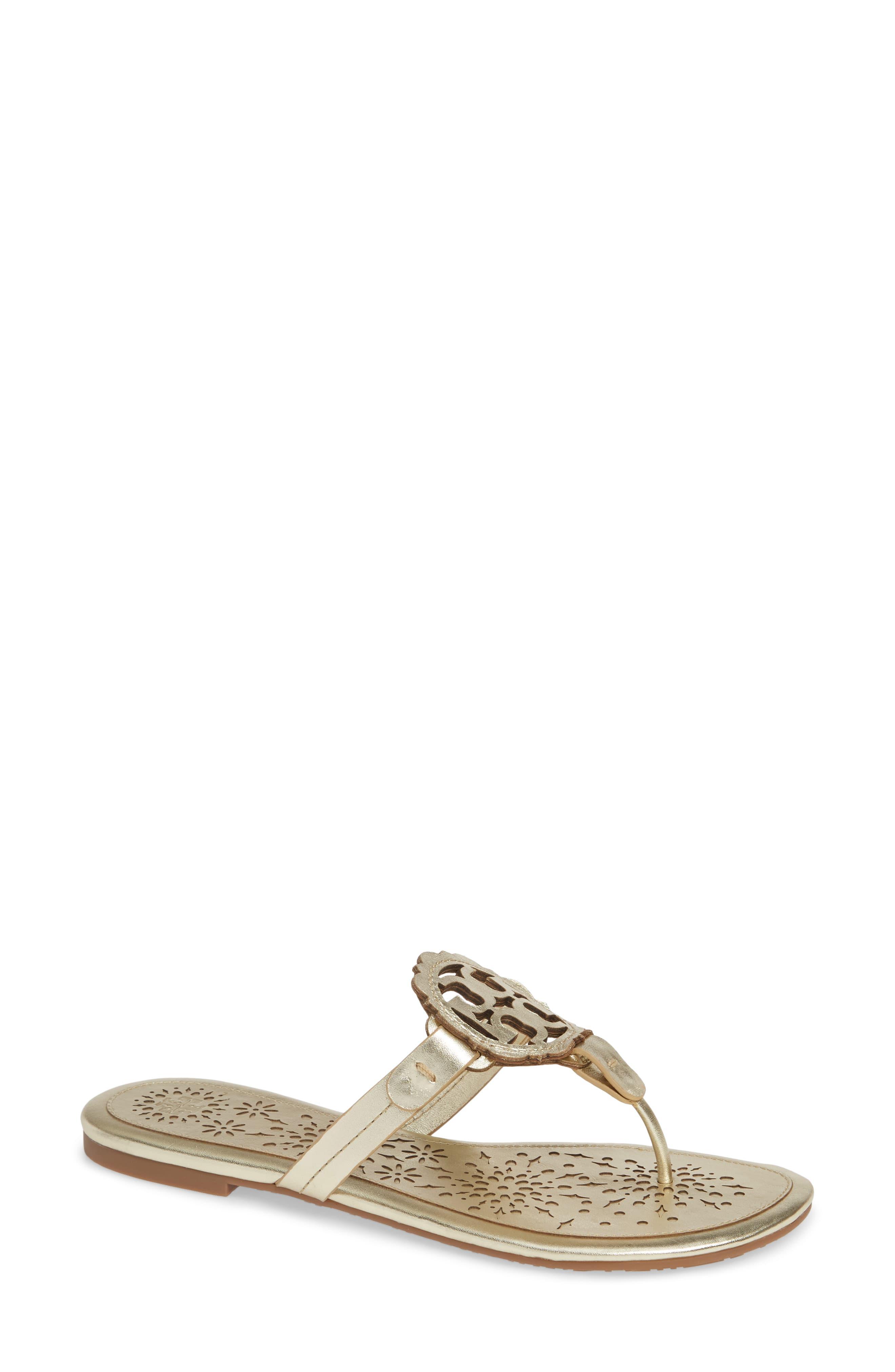 miller scalloped medallion sandal tory burch