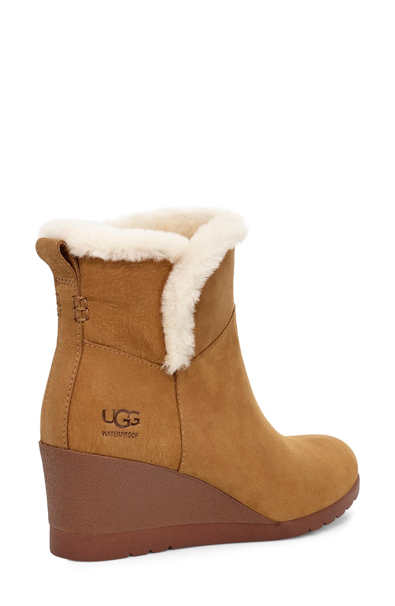 UGG Suede UGG Devorah Waterproof Wedge Boot in Chestnut (Brown) - Lyst