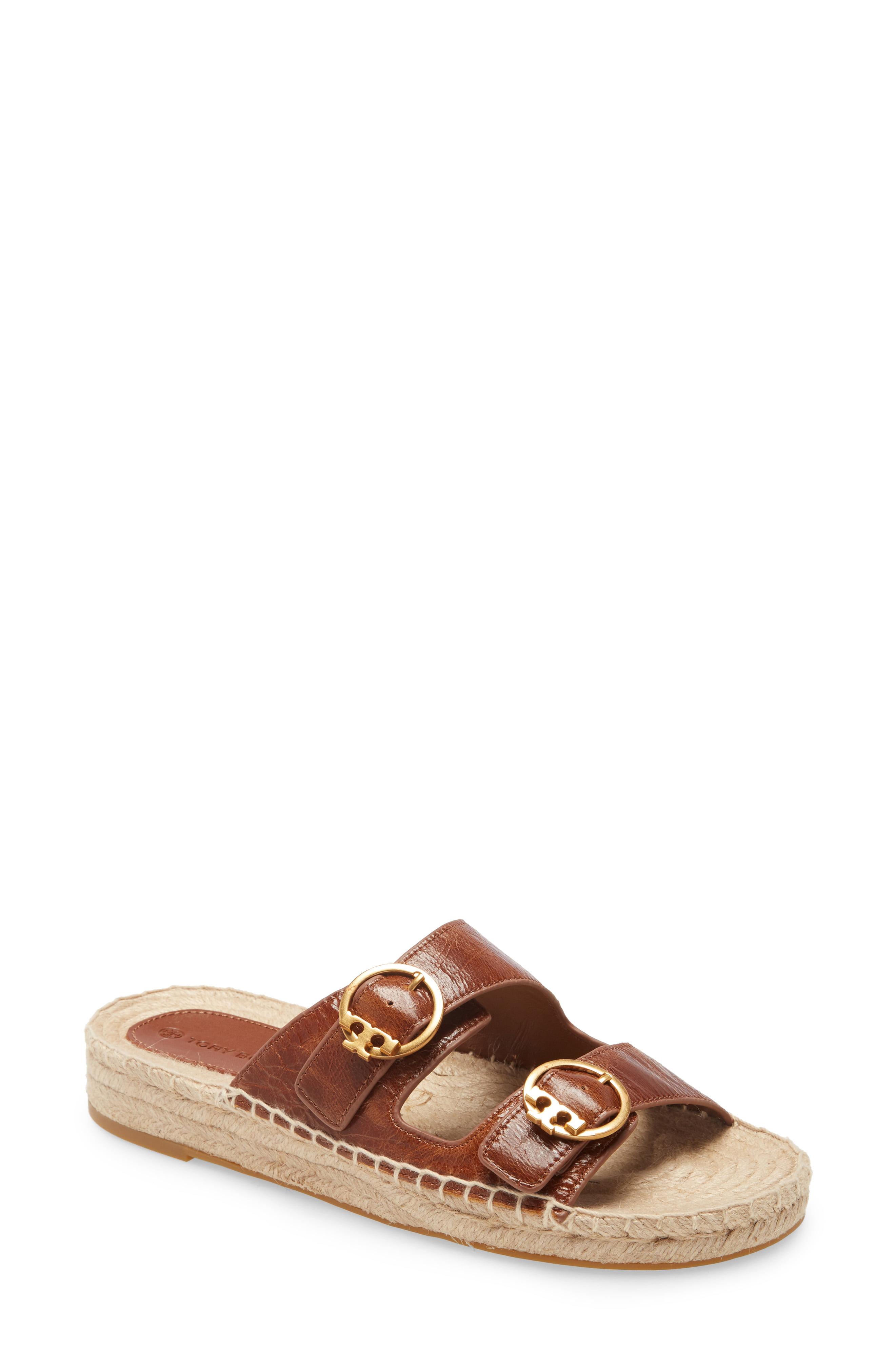 Tory Burch Selby Two-band Espadrille Slide Sandal in Brown - Lyst