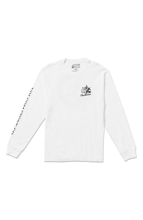★TIMCOMIX★ UFO Doodle Long Sleeve White Buy Off-White Long-Sleeve Diagonal Pencil Arch Tee 'White