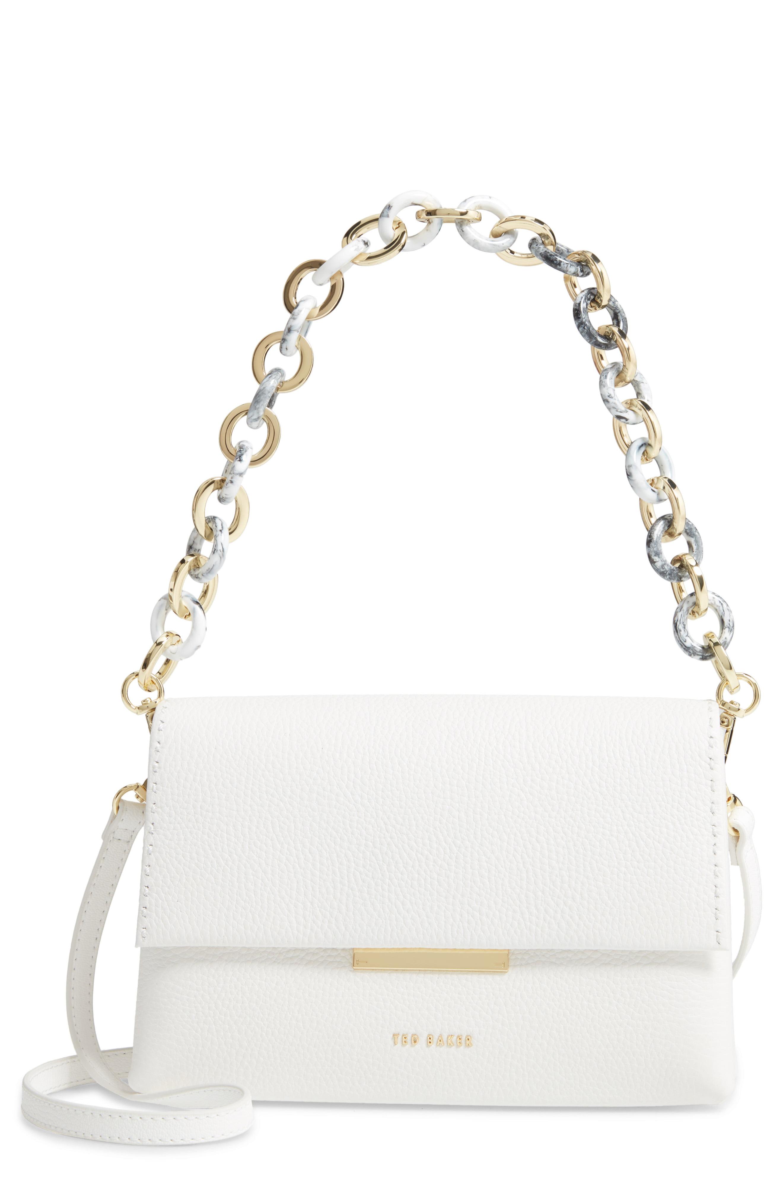 Ted Baker Arealia Leather Crossbody Bag in Ivory (White) - Lyst
