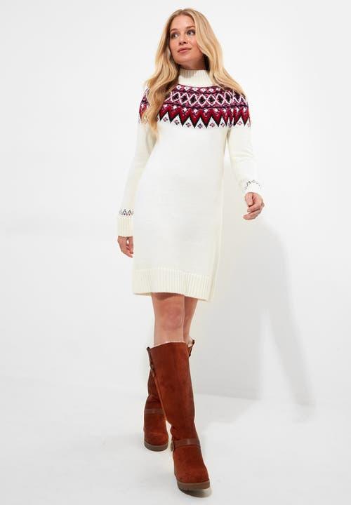 joe browns jumper dress Fairisle Sweater in White swimwear cover-up Navy Ribbed Long Sleeve COLOR:Coffee
