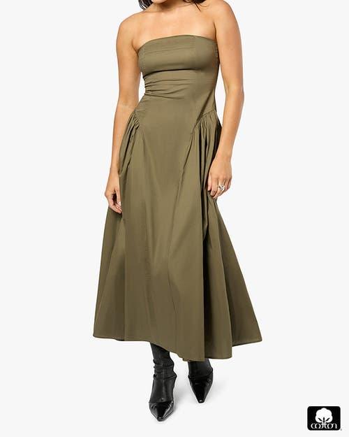 weworewhat green dress Halter Foliage Swirl Feather Dress by We Wore What