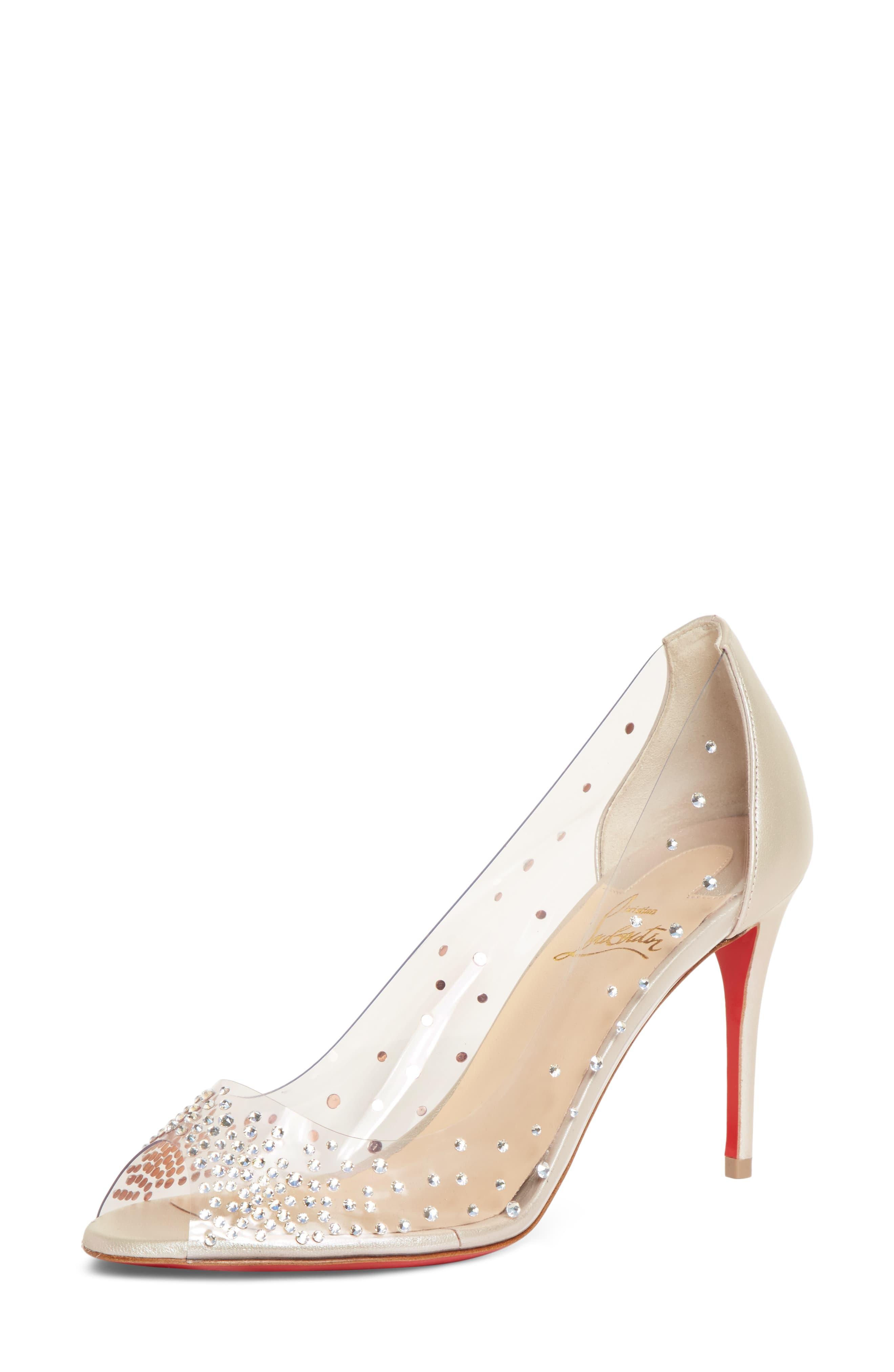 christian louboutin heels clear