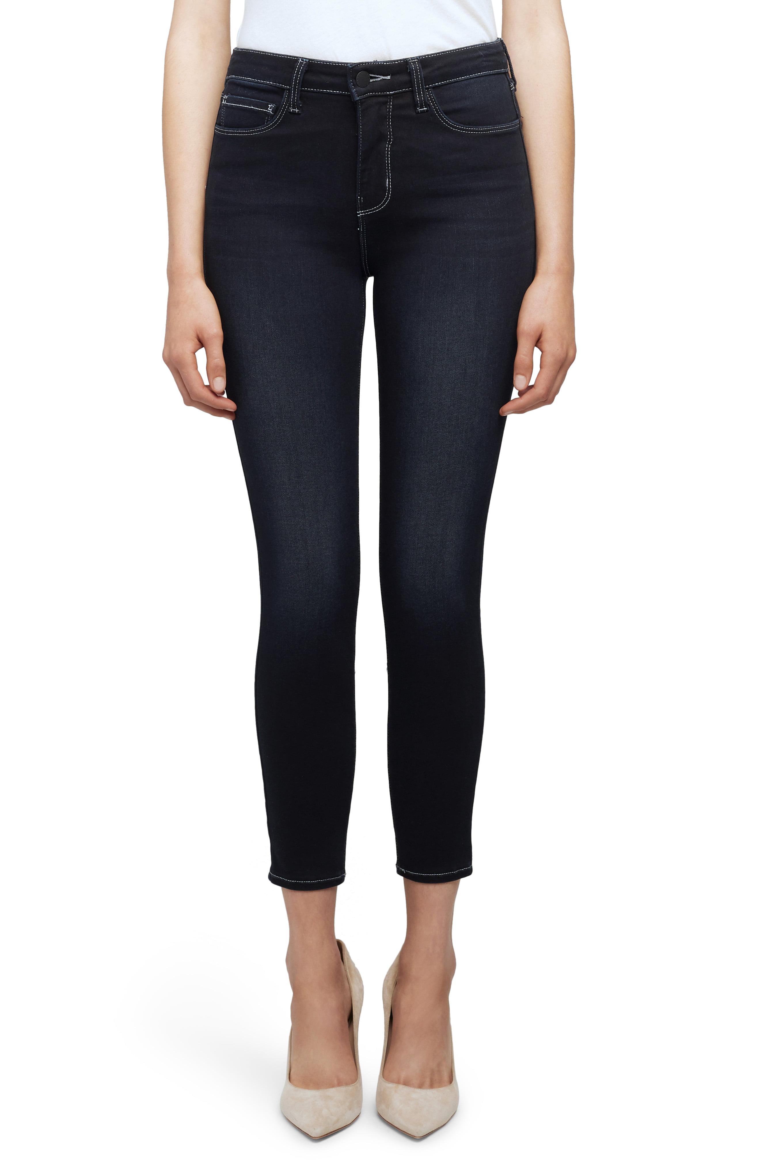 L'Agence Denim Margot High Waist Crop Skinny Jeans in Black - Lyst