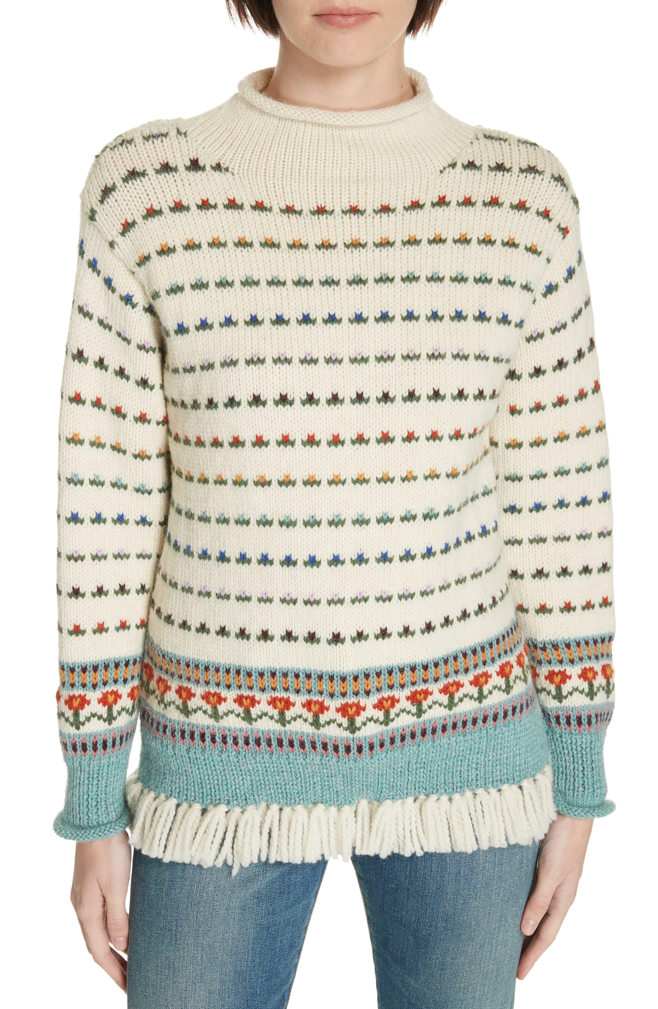 floral jacquard sweater